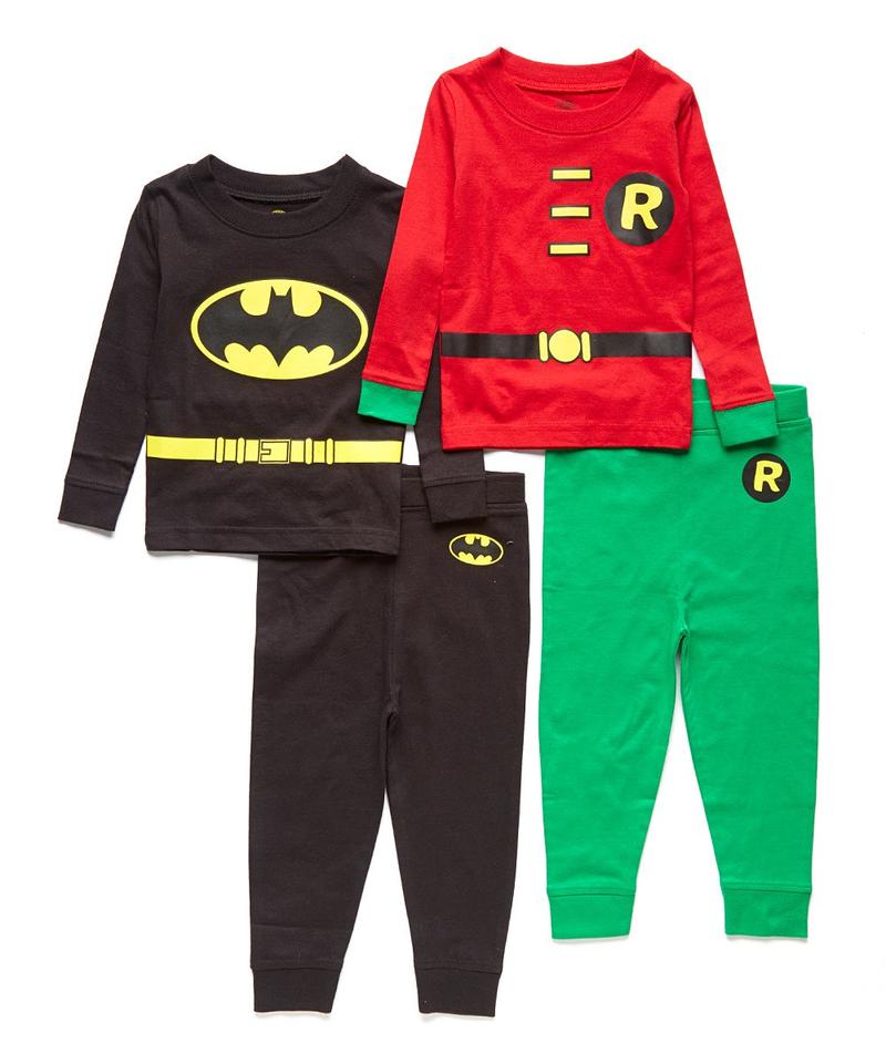 DC Comics Batman and Robin Toddler 4 Piece Cotton Pajama Set