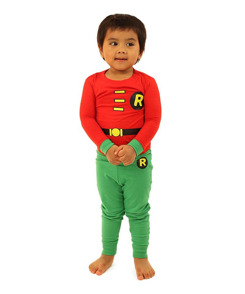 DC Comics Robin Long Sleeve Toddler Cotton Costume Pajama Set
