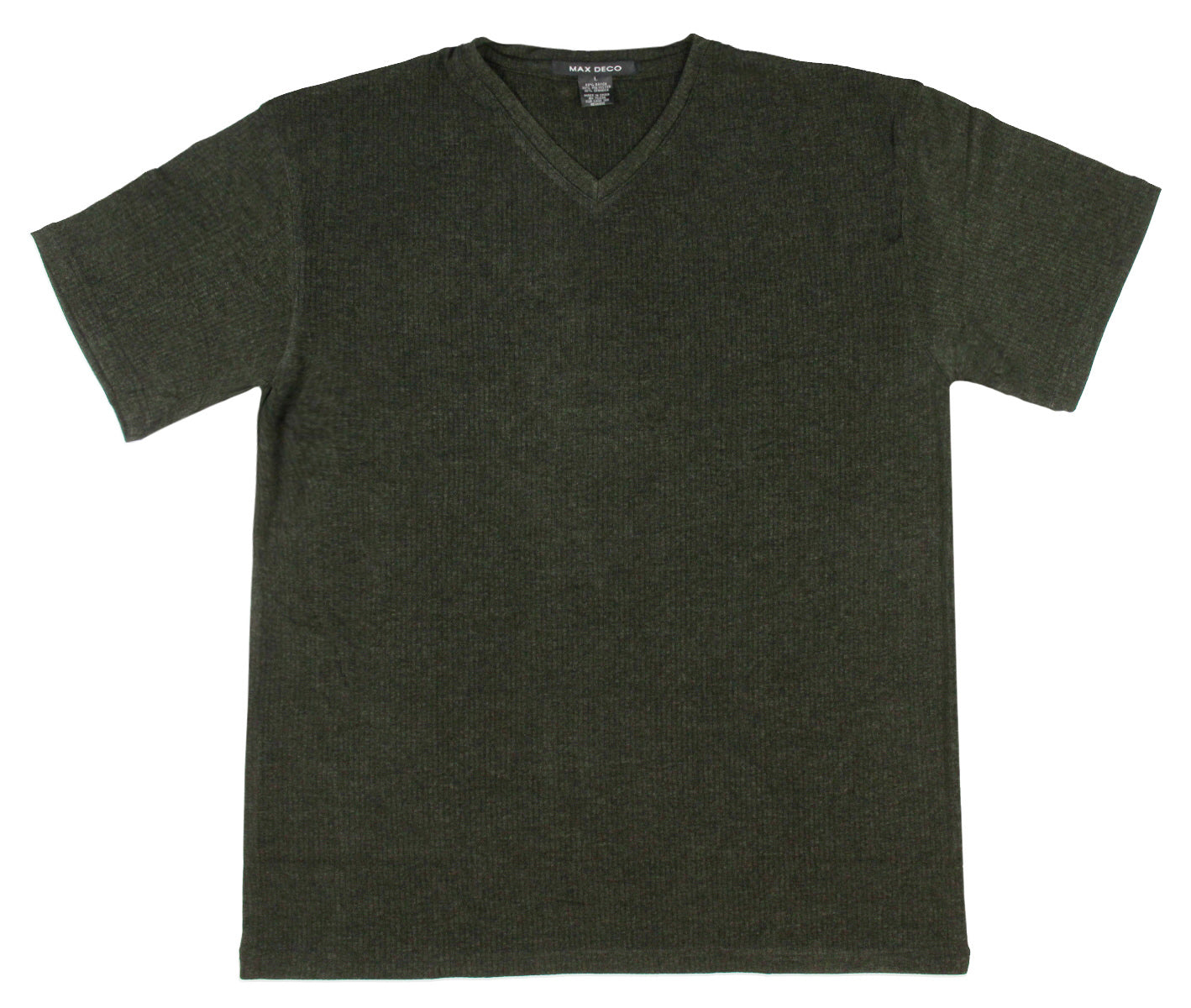 Intimo Men's Ribbed V-Neck Short Sleeve Shirt Top