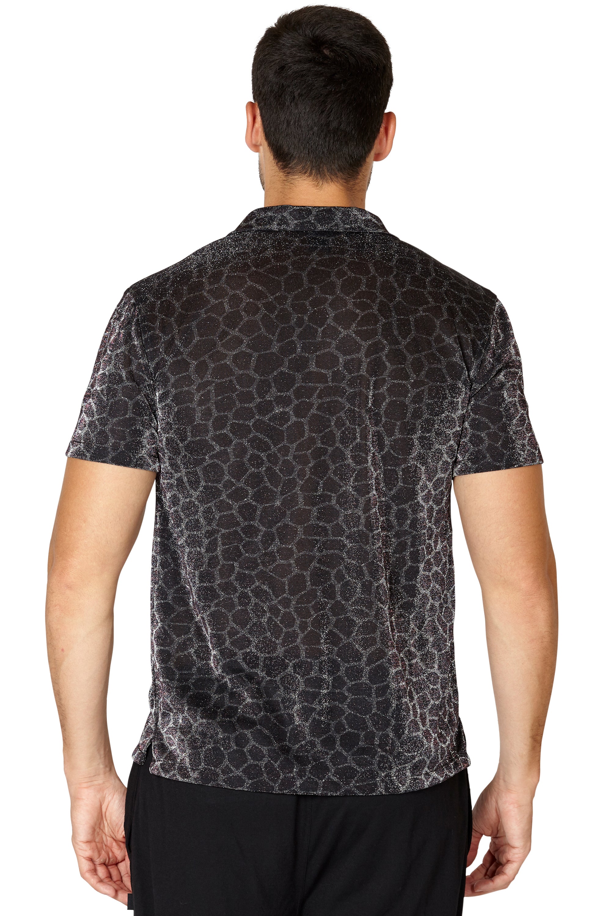 Mens' Animal Print Sparkle Button Up Sleep Shirt