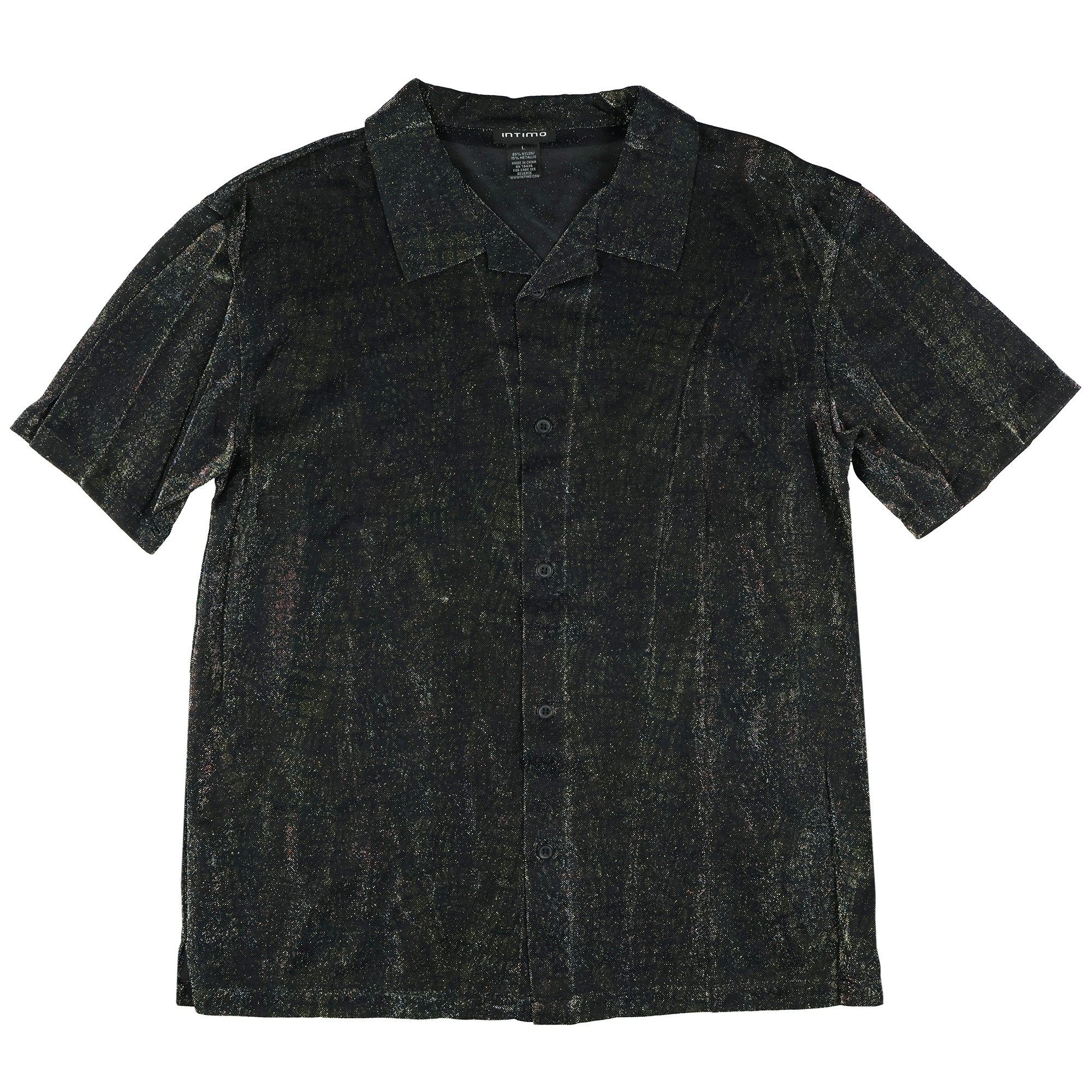 Mens' Animal Print Sparkle Button Up Sleep Shirt