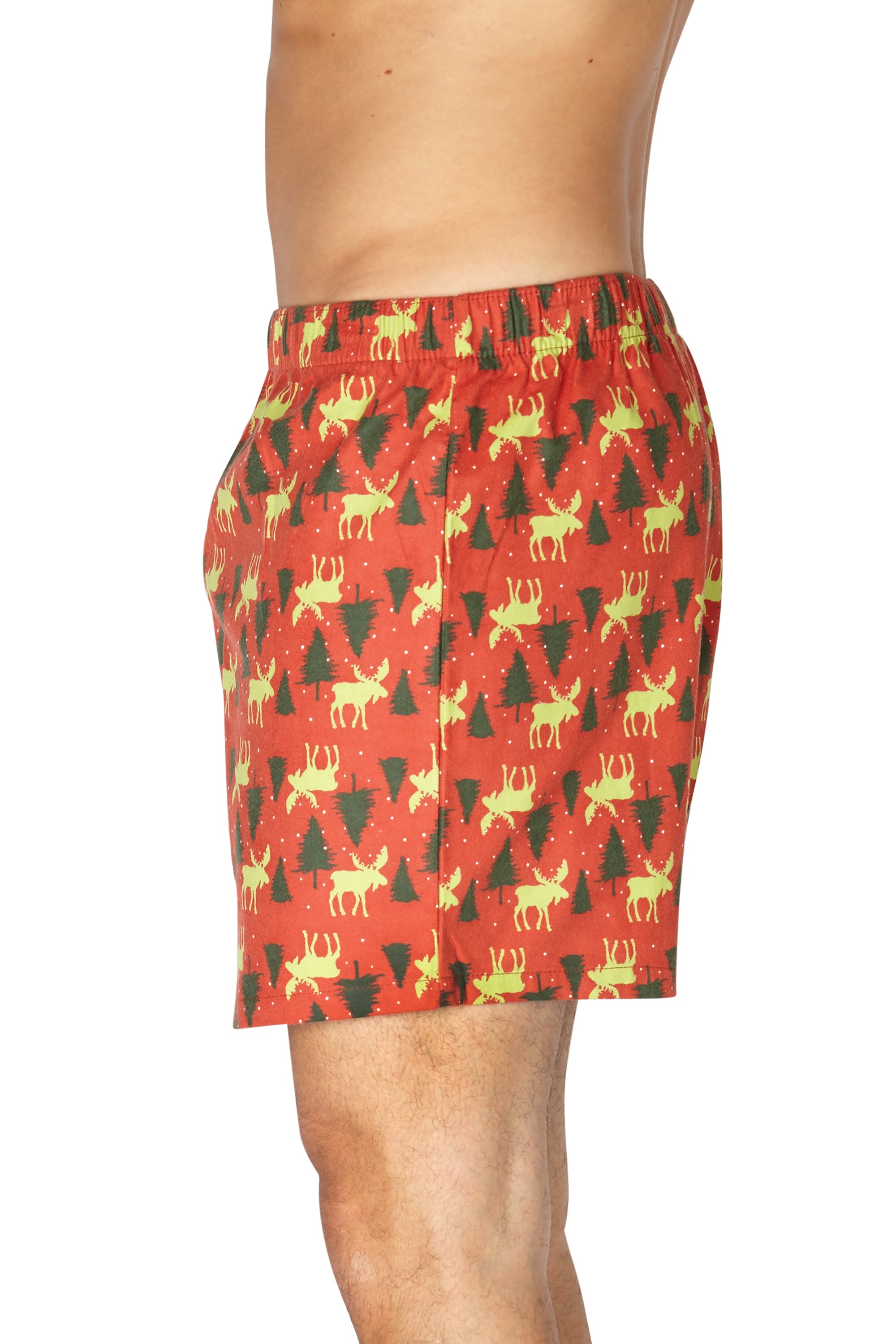 Intimo Men's Holiday Moose and Trees Boxer Shorts Underwear Loungewear