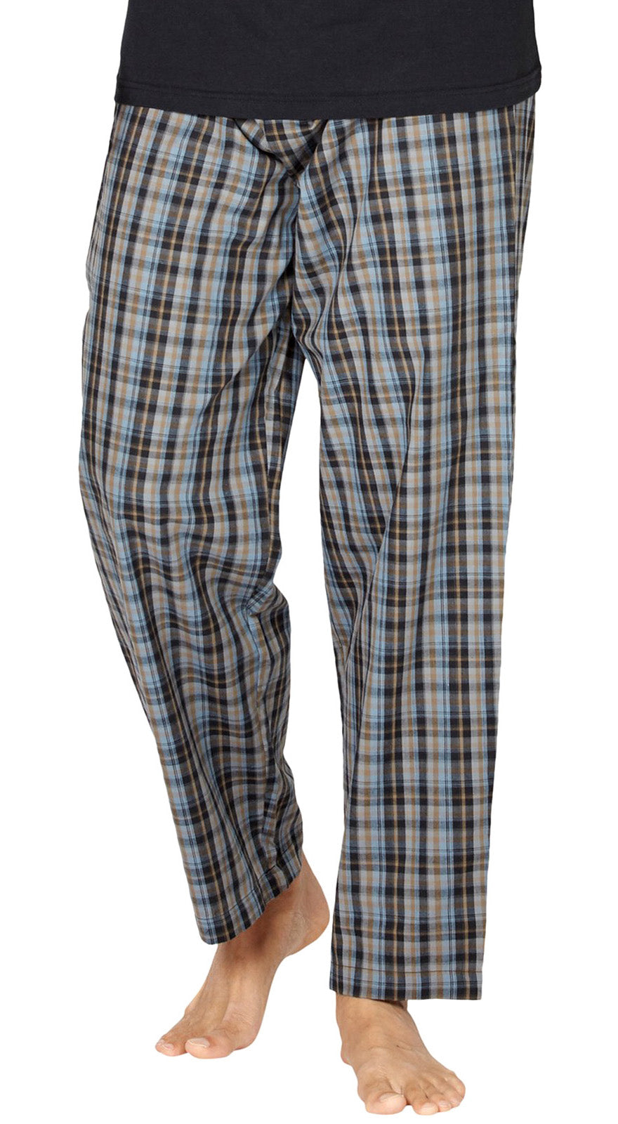 Intimo Mens Plaid Woven Pajama Sleep Pants, Small