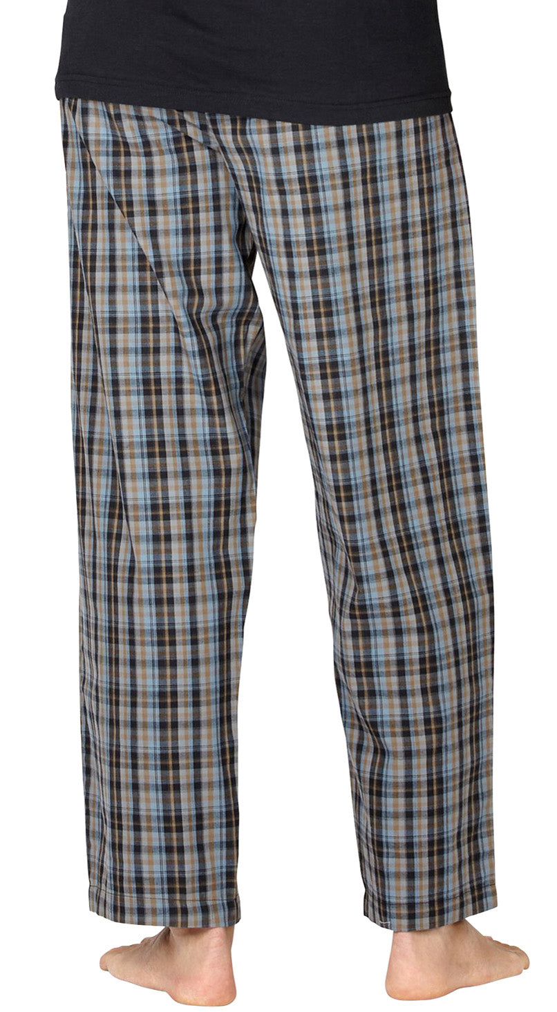 Intimo Mens Plaid Woven Pajama Sleep Pants, Small