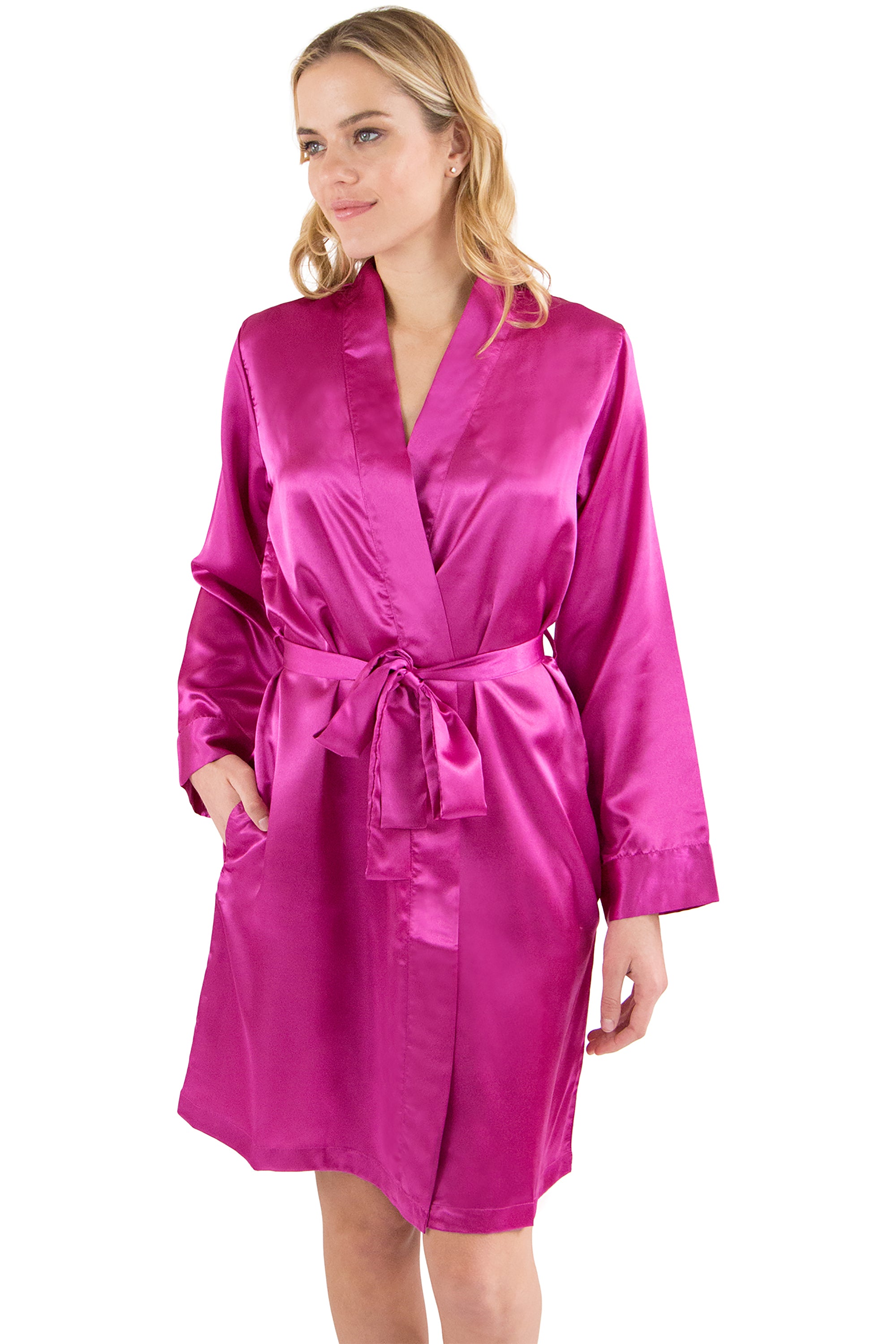 Intimo Womens Satin Kimono Robe