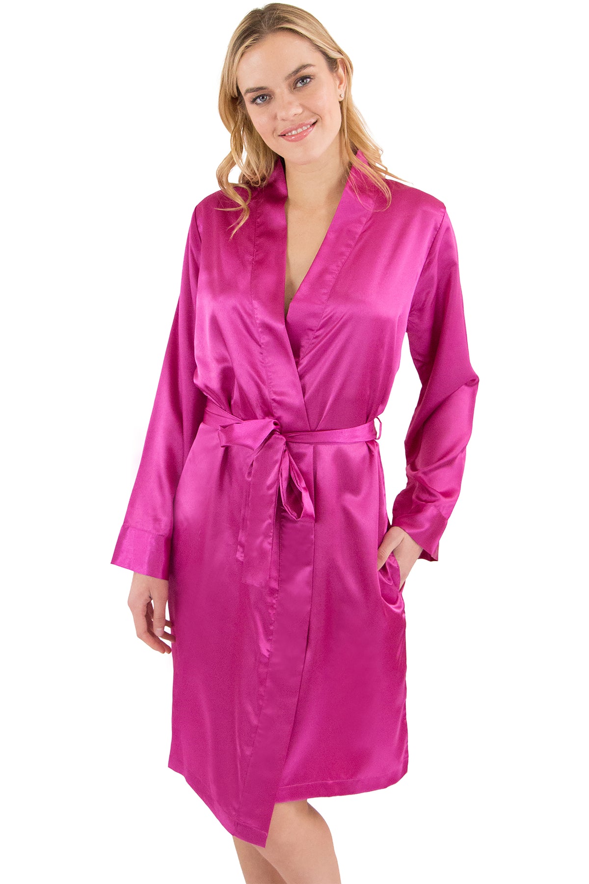 Intimo Womens Satin Kimono Robe
