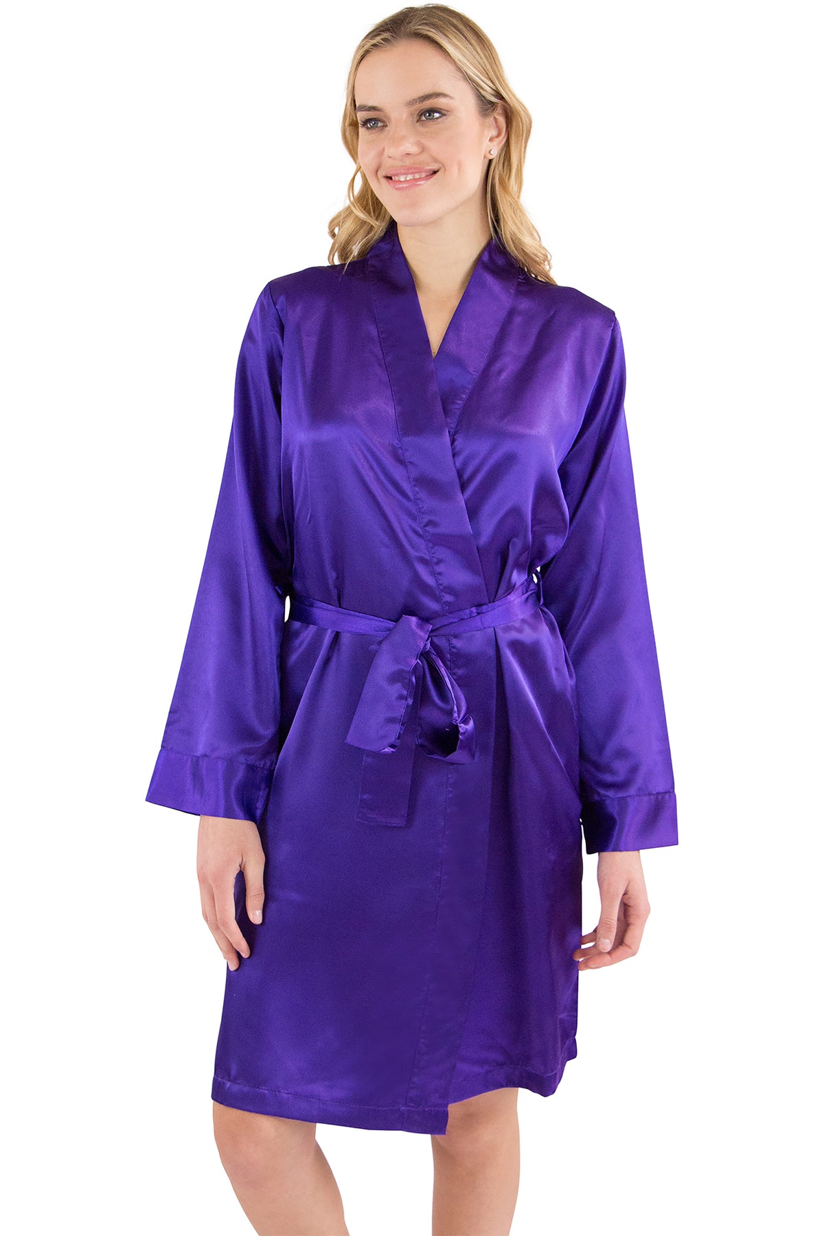 Intimo Womens Satin Kimono Robe