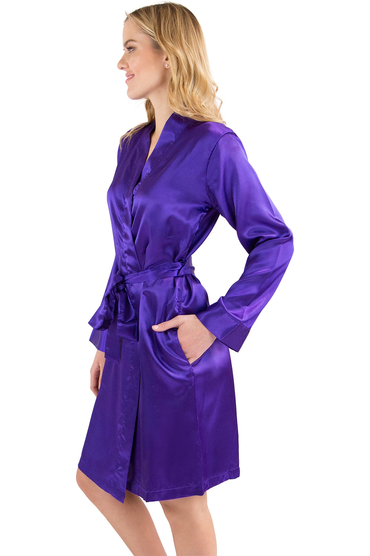 Intimo Womens Satin Kimono Robe