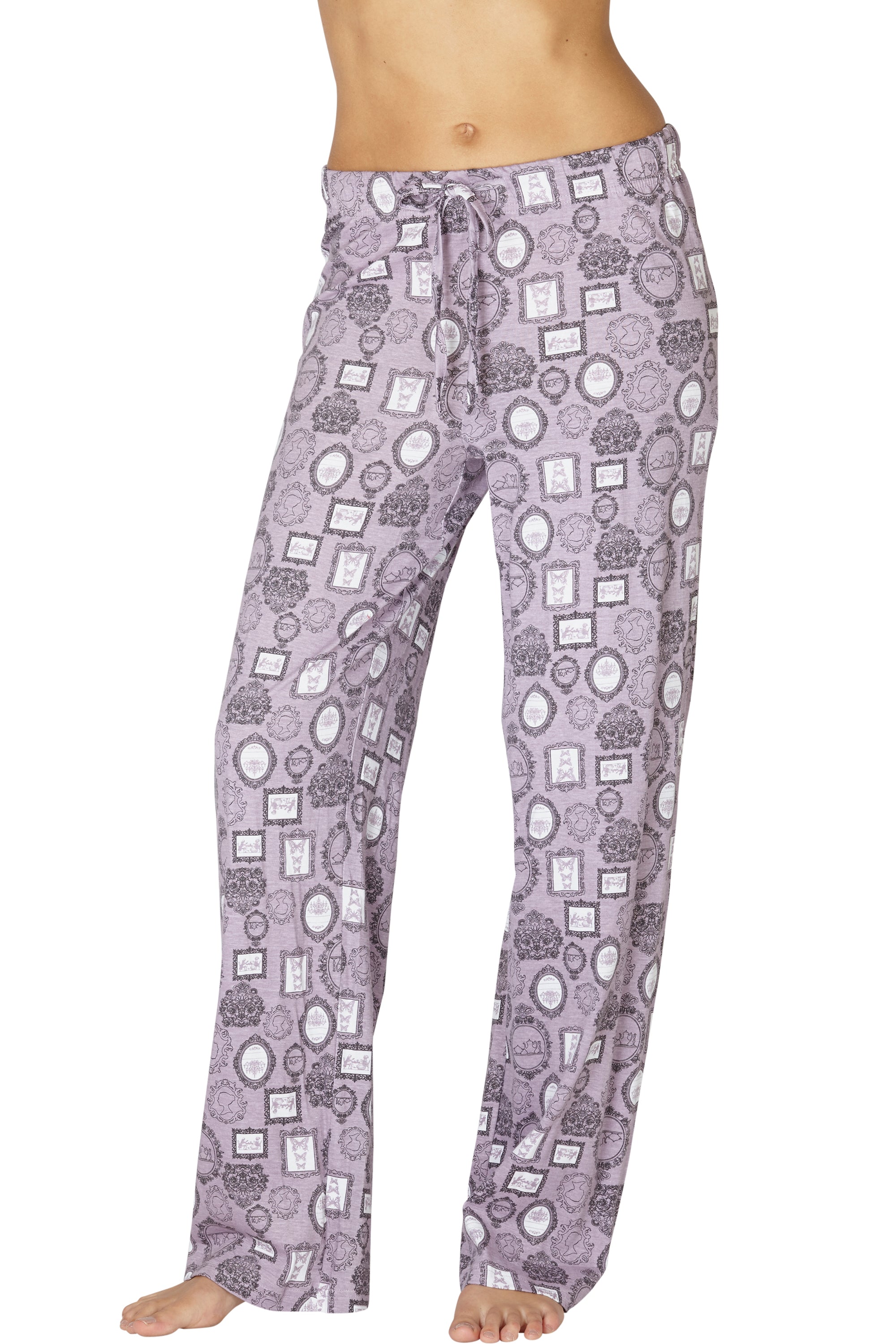 INTIMO Women's Frames AOP Graphic Print Cotton Pajama Pant Lounge Sleep