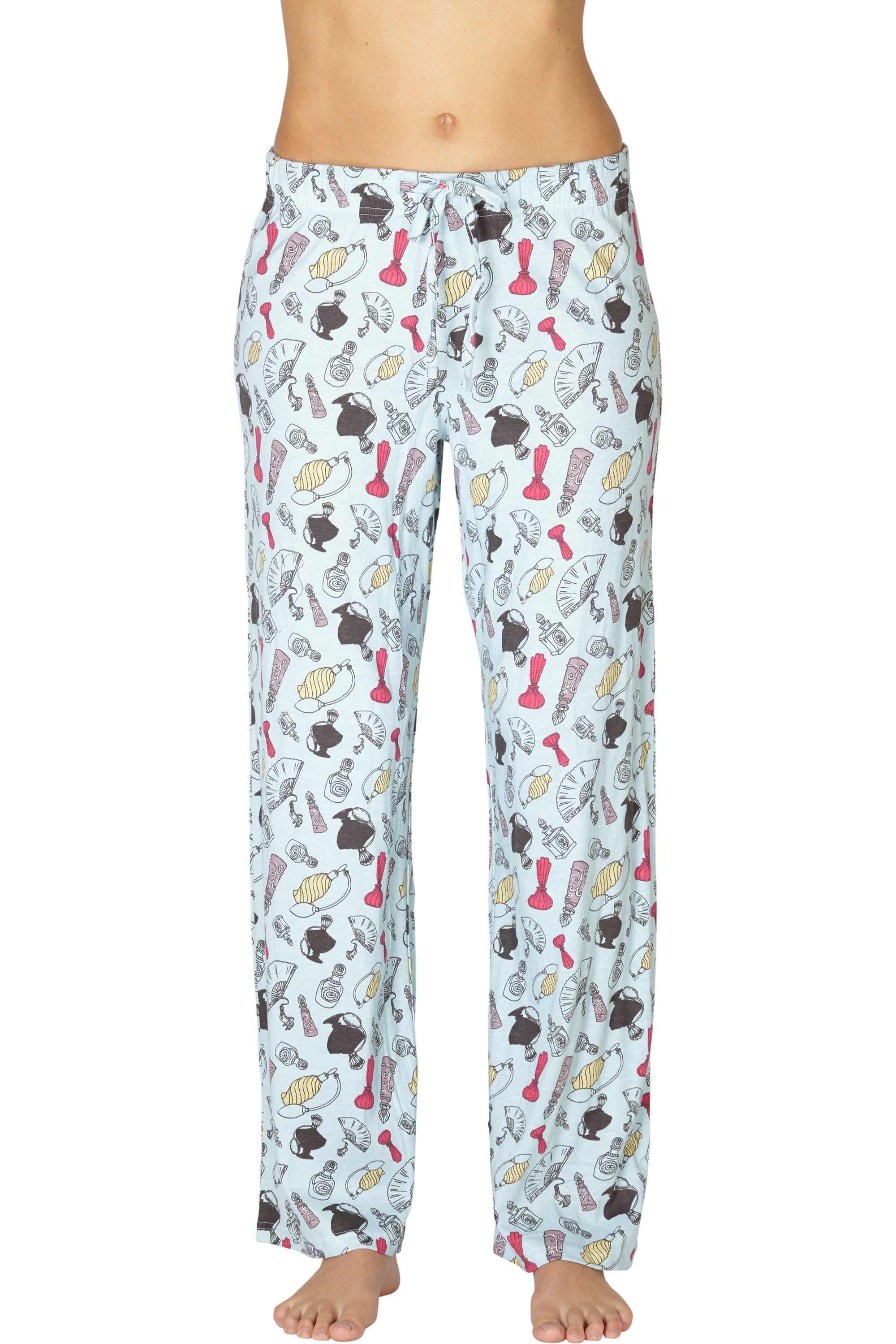 Intimo Womens Multi Dot Pajama Pants, Perfume/Fans, Small