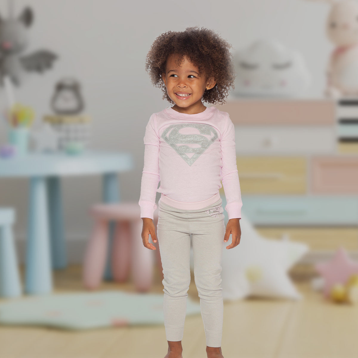 DC Comics Supergirl 2 Piece Tight Fit Cotton Pajama Set (5T)