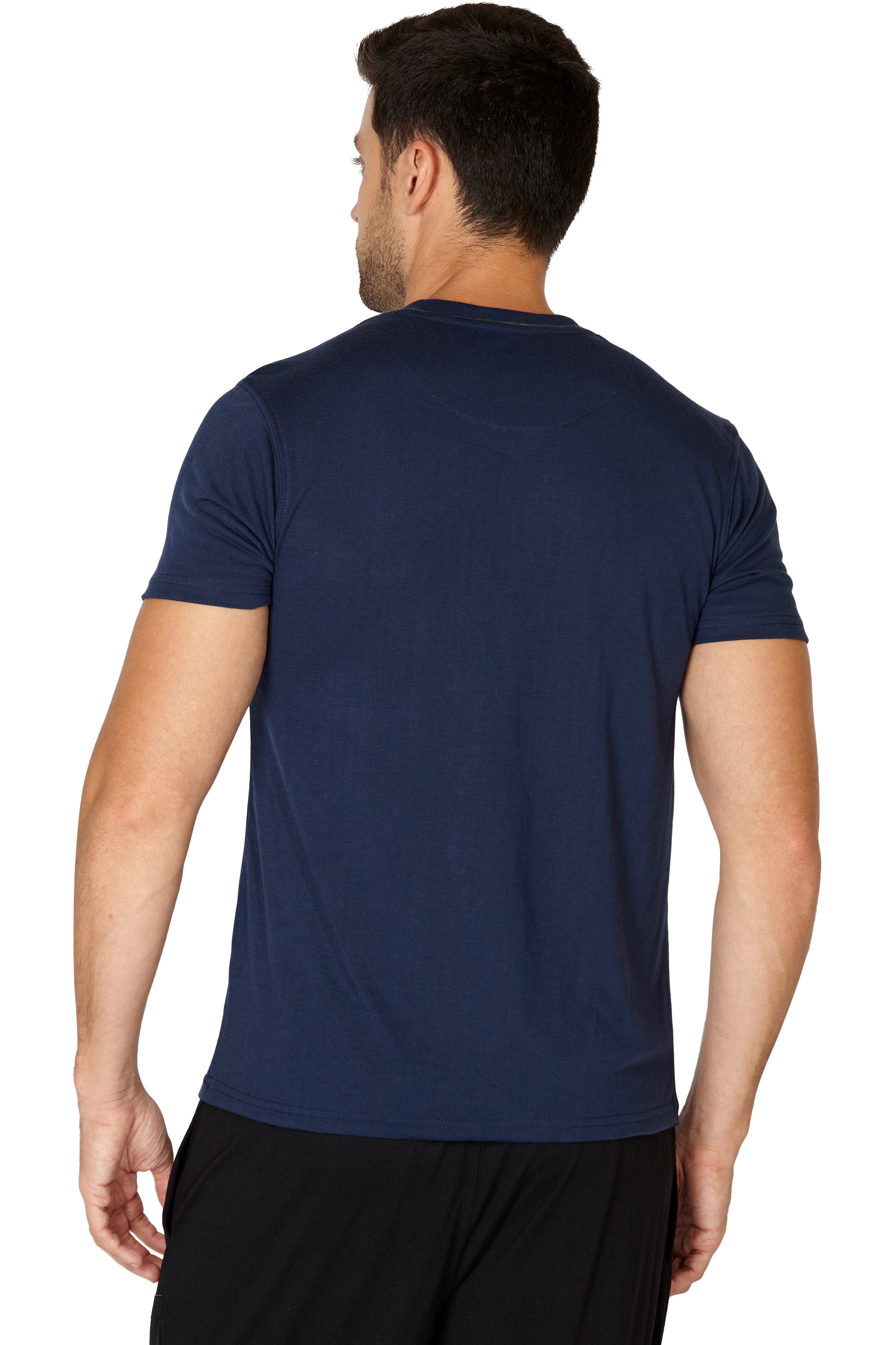 Black Brown Men's Soft Knit Adult Sleep Lounge Pajama T-Shirt