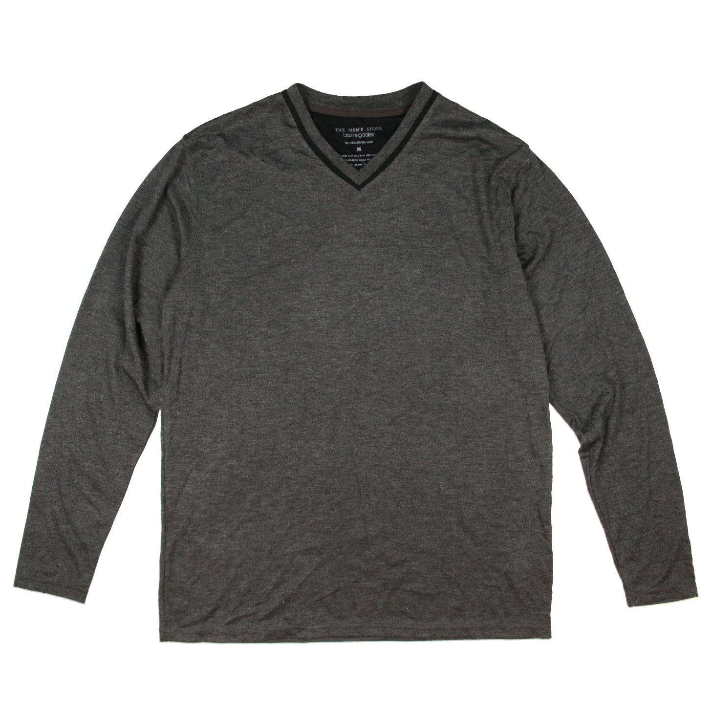 INTIMO Men's Soft Fabric Blend Knit Long-Sleeve V-Neck Adult T-Shirt