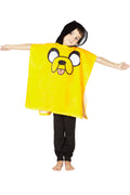 Adventure Time Jake Hooded Bath Beach Swim Poncho Towel, Yellow, 4-7