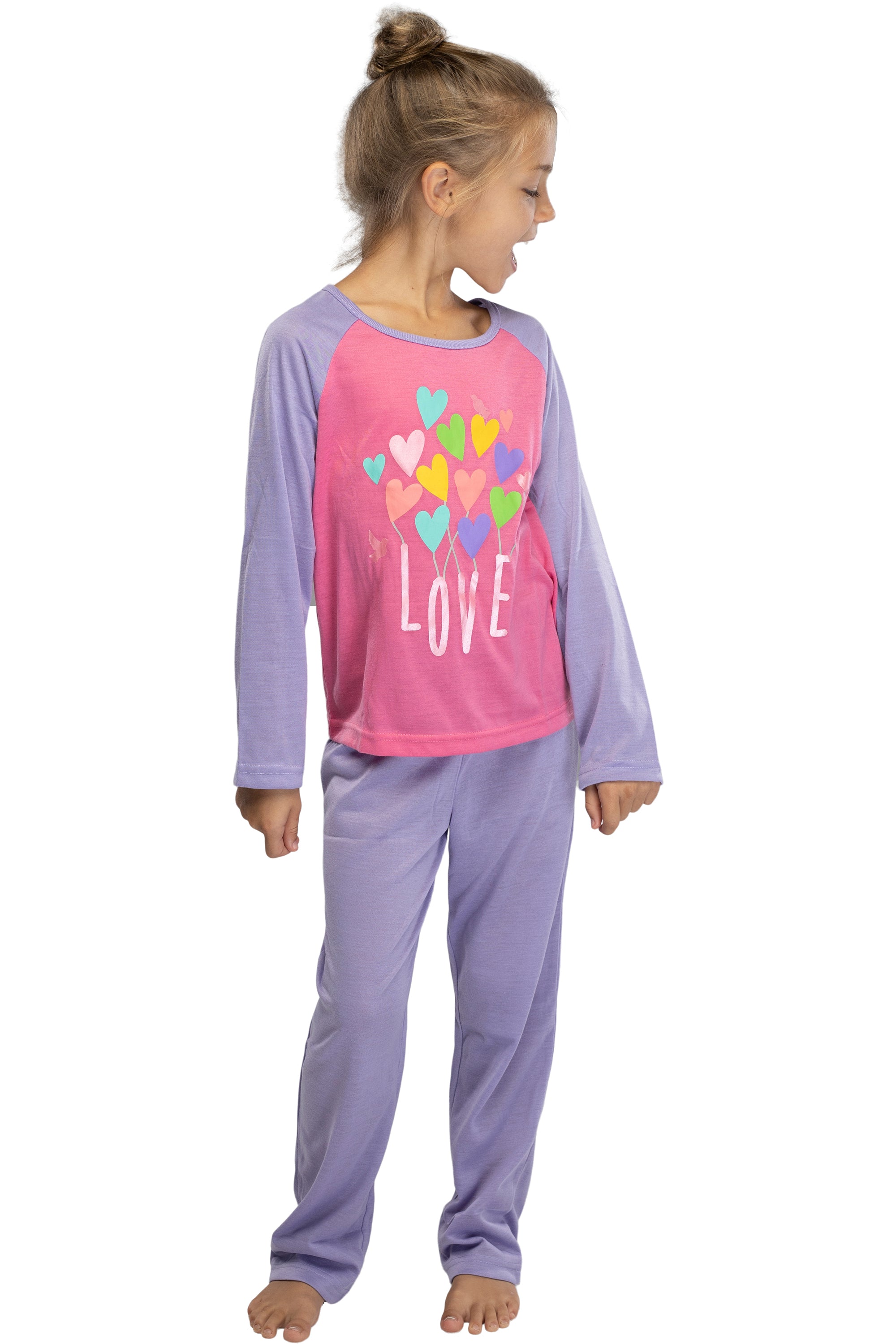 INTIMO Girls Chloe & Olivia Love Pajama Set