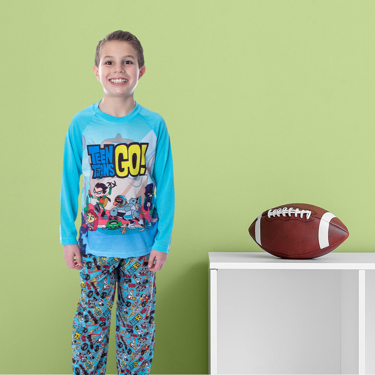 DC Comics Boy's Teen Titans Go! Chill 2-Piece Raglan And Pants Pajamas Set