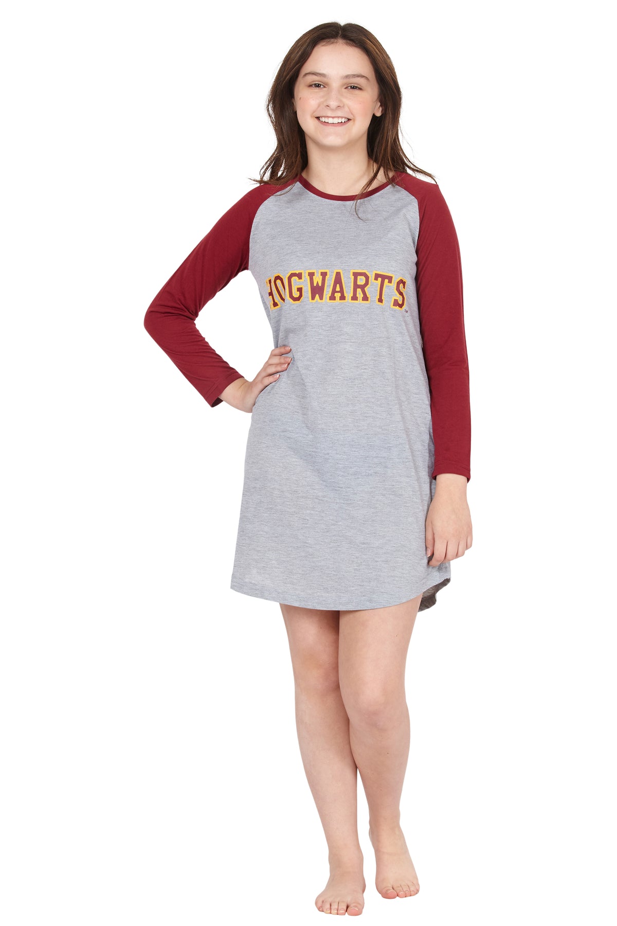 Harry Potter Long Sleeve Hogwarts Raglan Night Gown