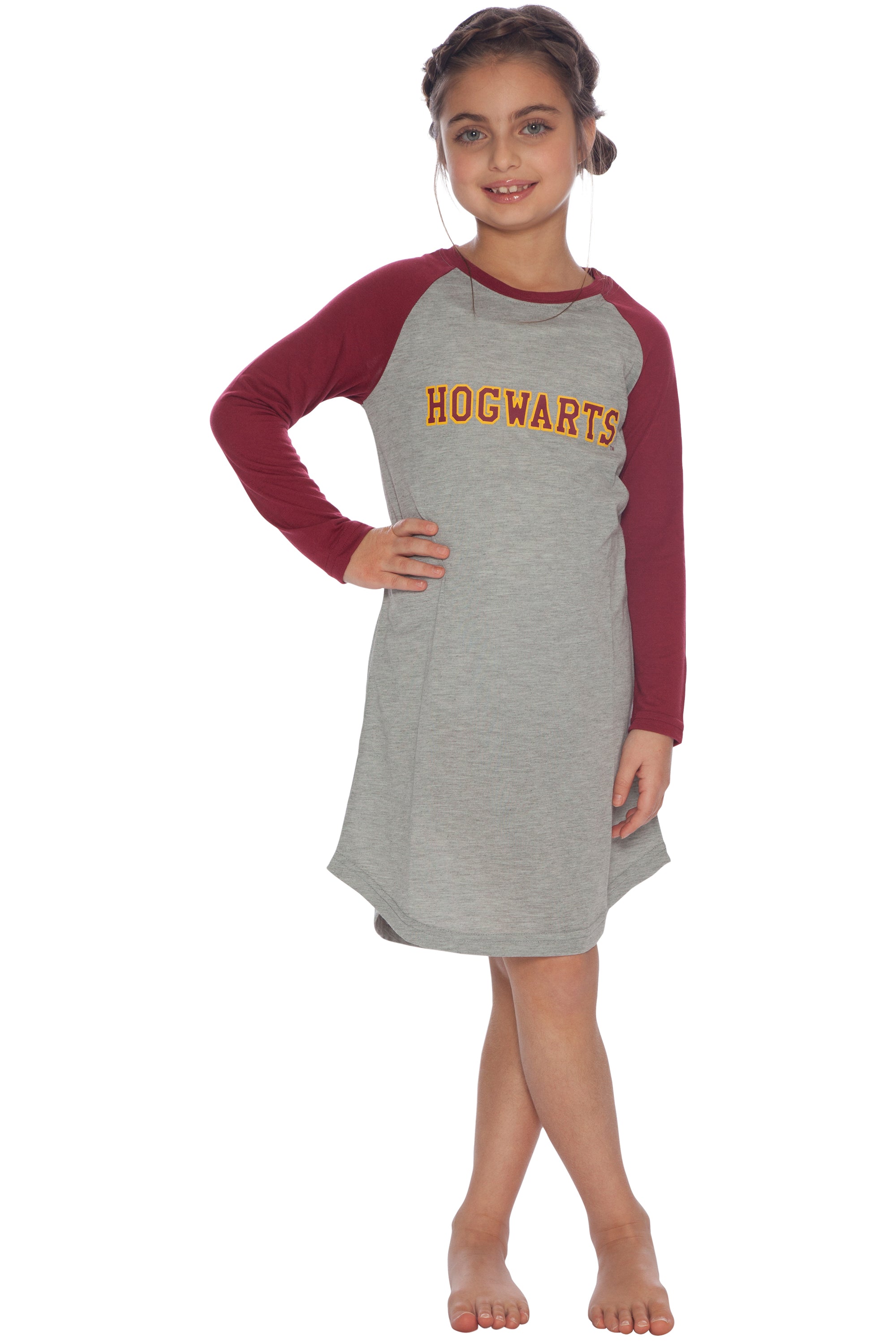 Harry Potter Long Sleeve Hogwarts Raglan Night Gown