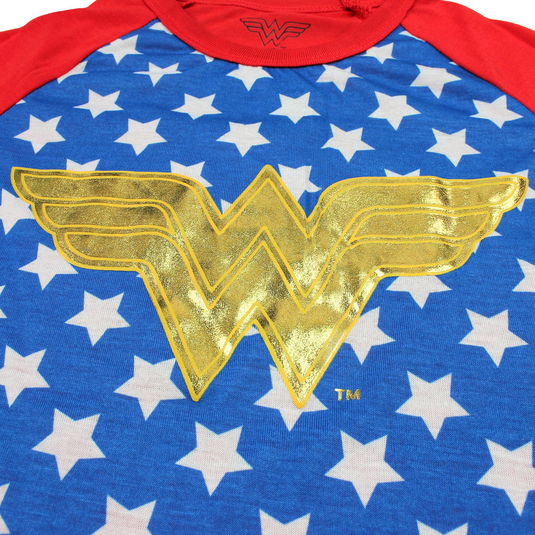 Wonder Woman Big Girls Raglan Gold Foil Nightgown