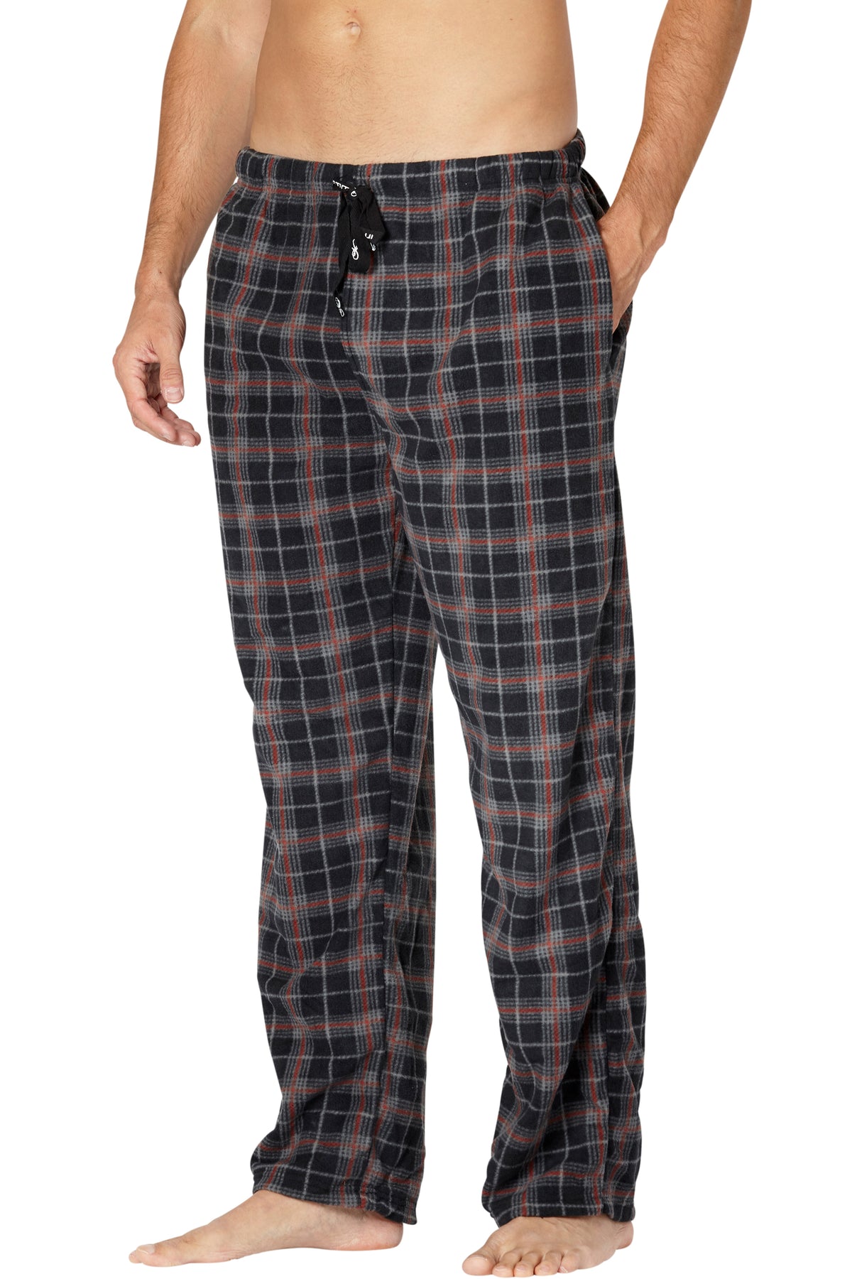 Intimo Mens Microfleece Plaid Lounge Pant