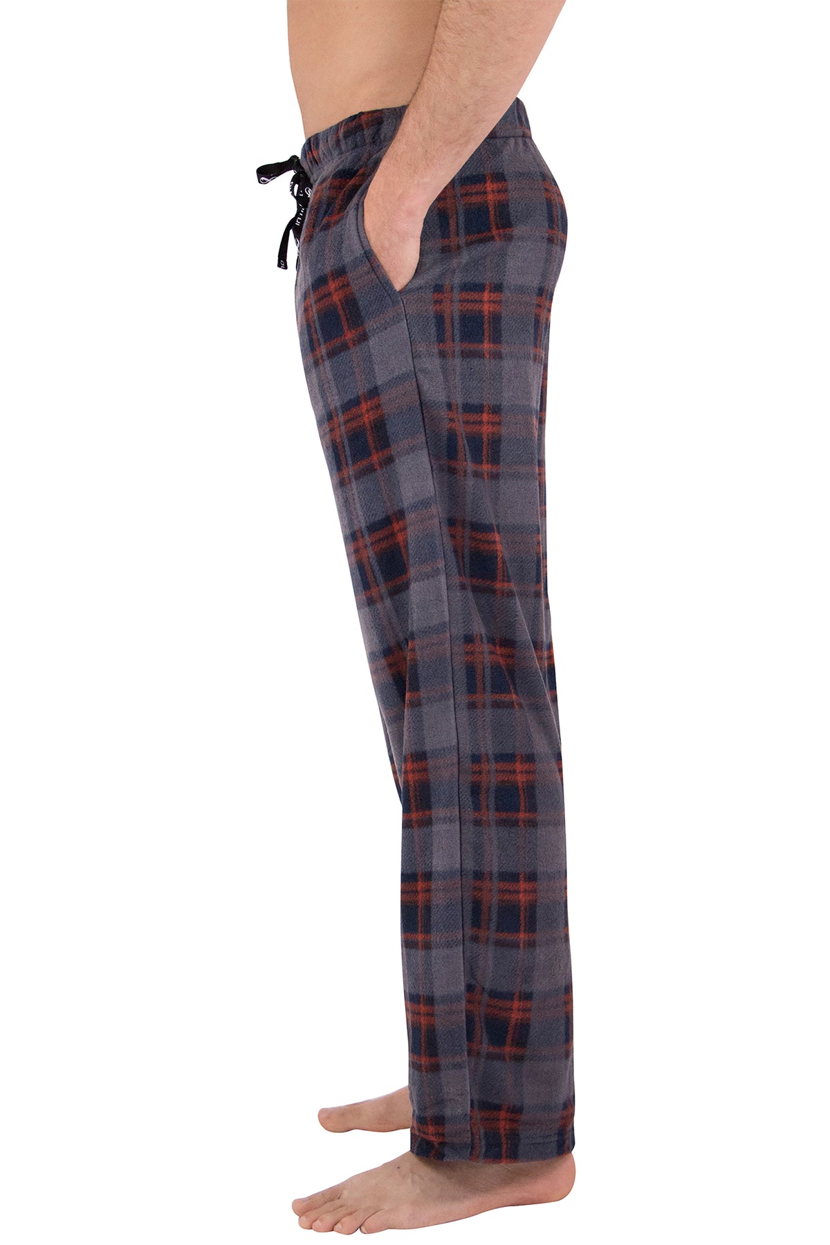 Intimo Mens Microfleece Plaid Lounge Pant