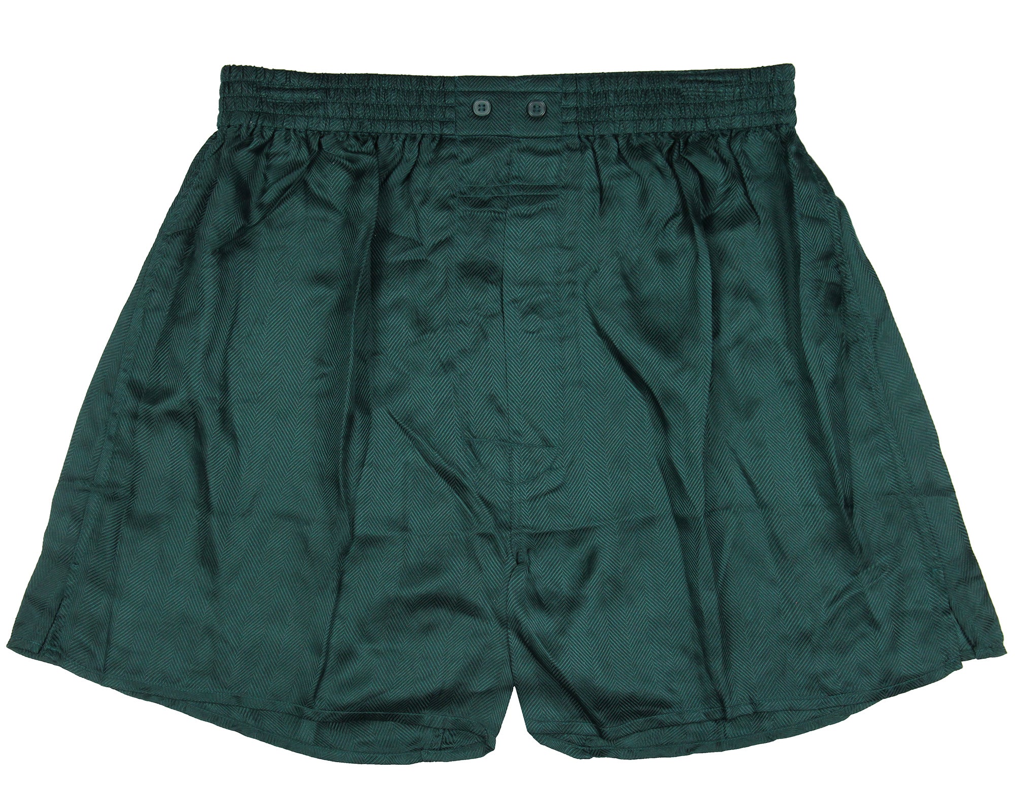Intimo Mens Classic Diamond Pattern Silk Boxers (Hunter Green, Medium)