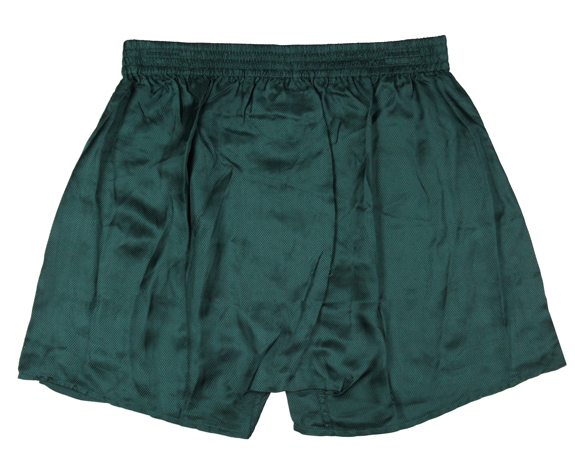 Intimo Mens Classic Diamond Pattern Silk Boxers (Hunter Green, Medium)
