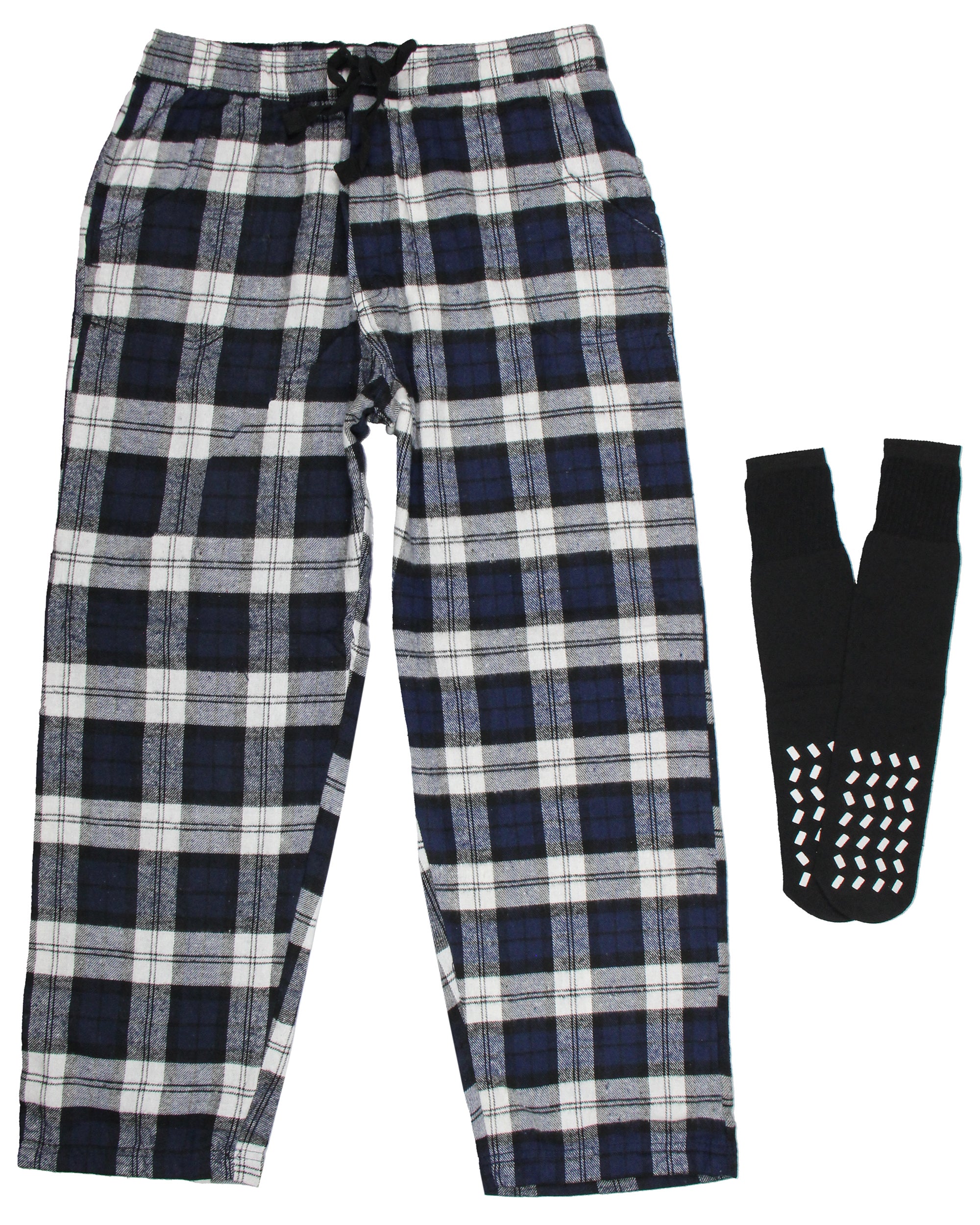Intimo Men's Flannel Pajama Sleep Lounge Pants with Slipper Socks