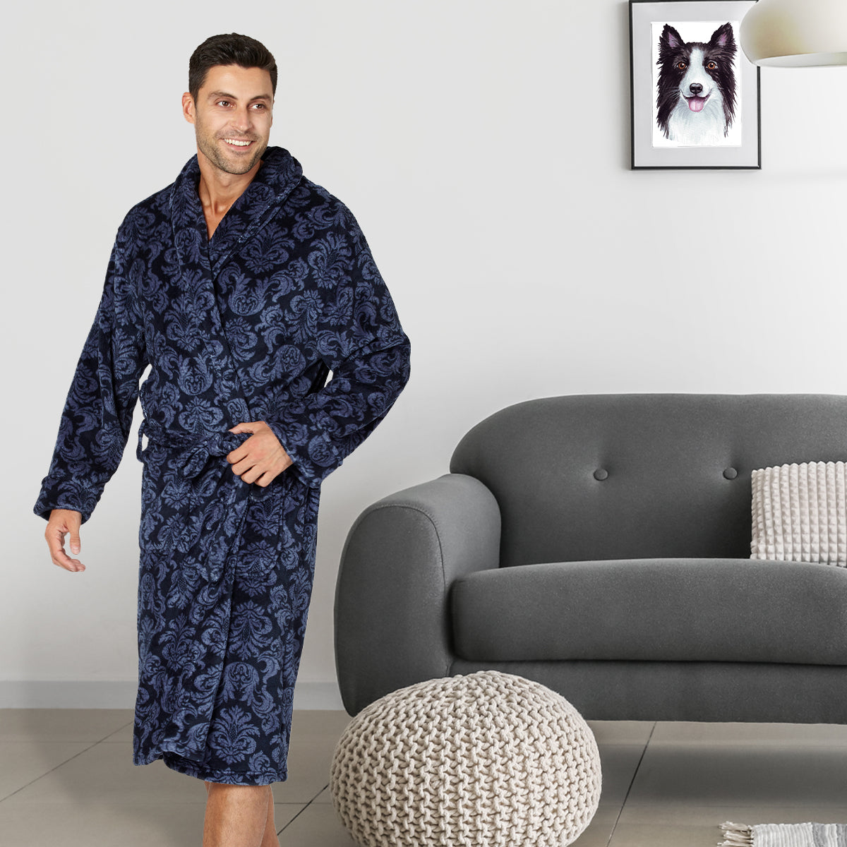 Intimo Men's Paisley Corel Robe