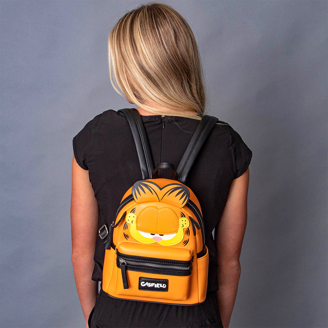 Nickelodeon Classic Comic Character Face Garfield Zippered Mini Backpack Bag