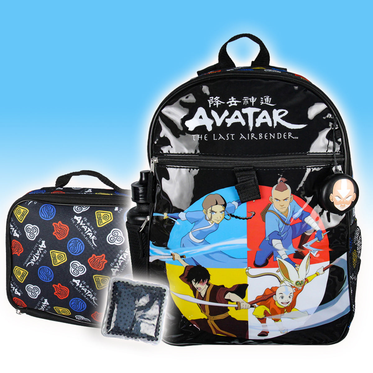 Avatar The Last Airbender 5 PC Backpack Lunch box Icepack WaterBottle 16"