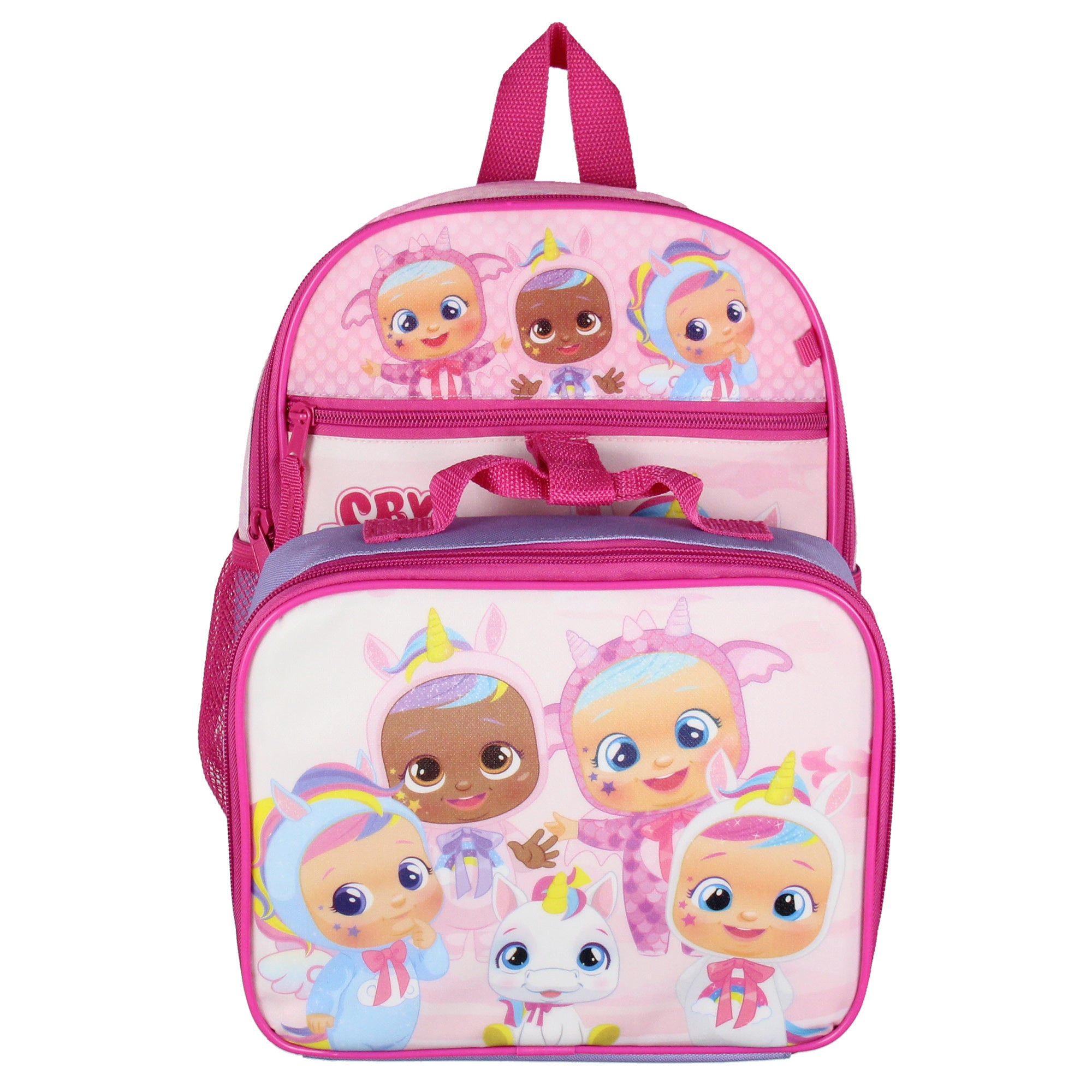 Cry Babies Magic Tears Characters Unicorn 3 PC Backpack Lunch box Pencil Pouch