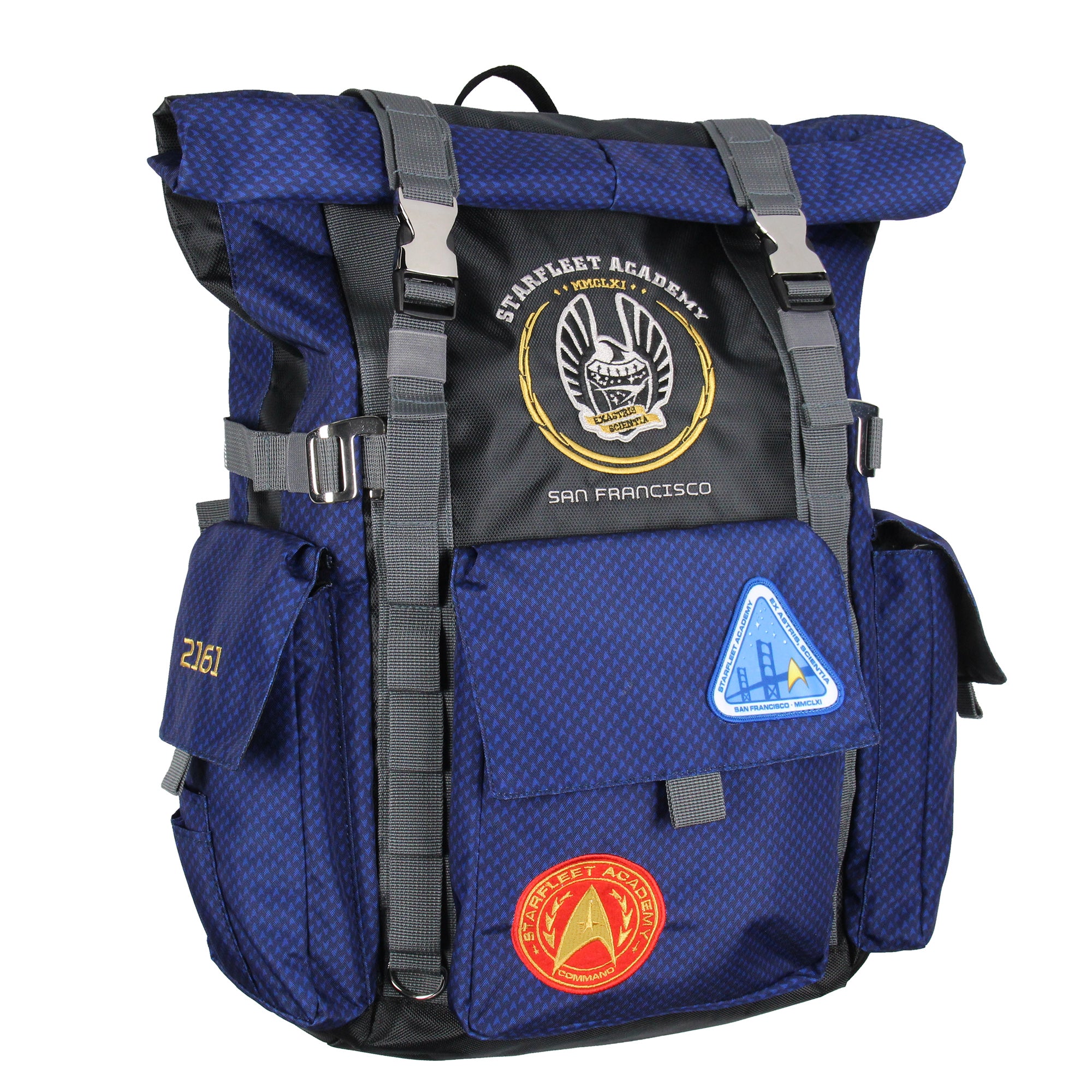backpack for school travel and hiking Star Trek Starfleet Academy Roll Top Hiking Gym Laptop School Travel Backpack