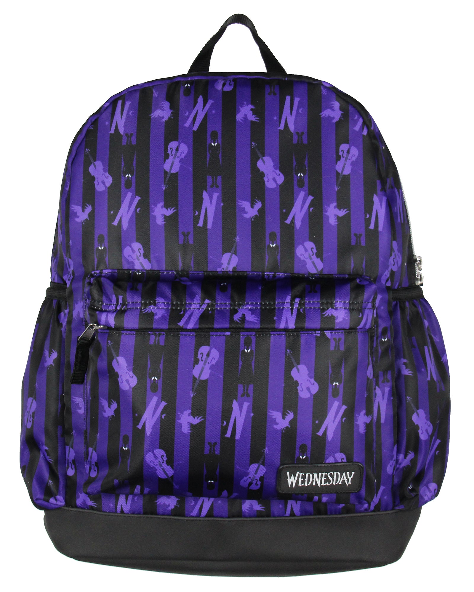 Wednesday Addams Nevermore Academy Dress And Cello Print School Travel Backpack