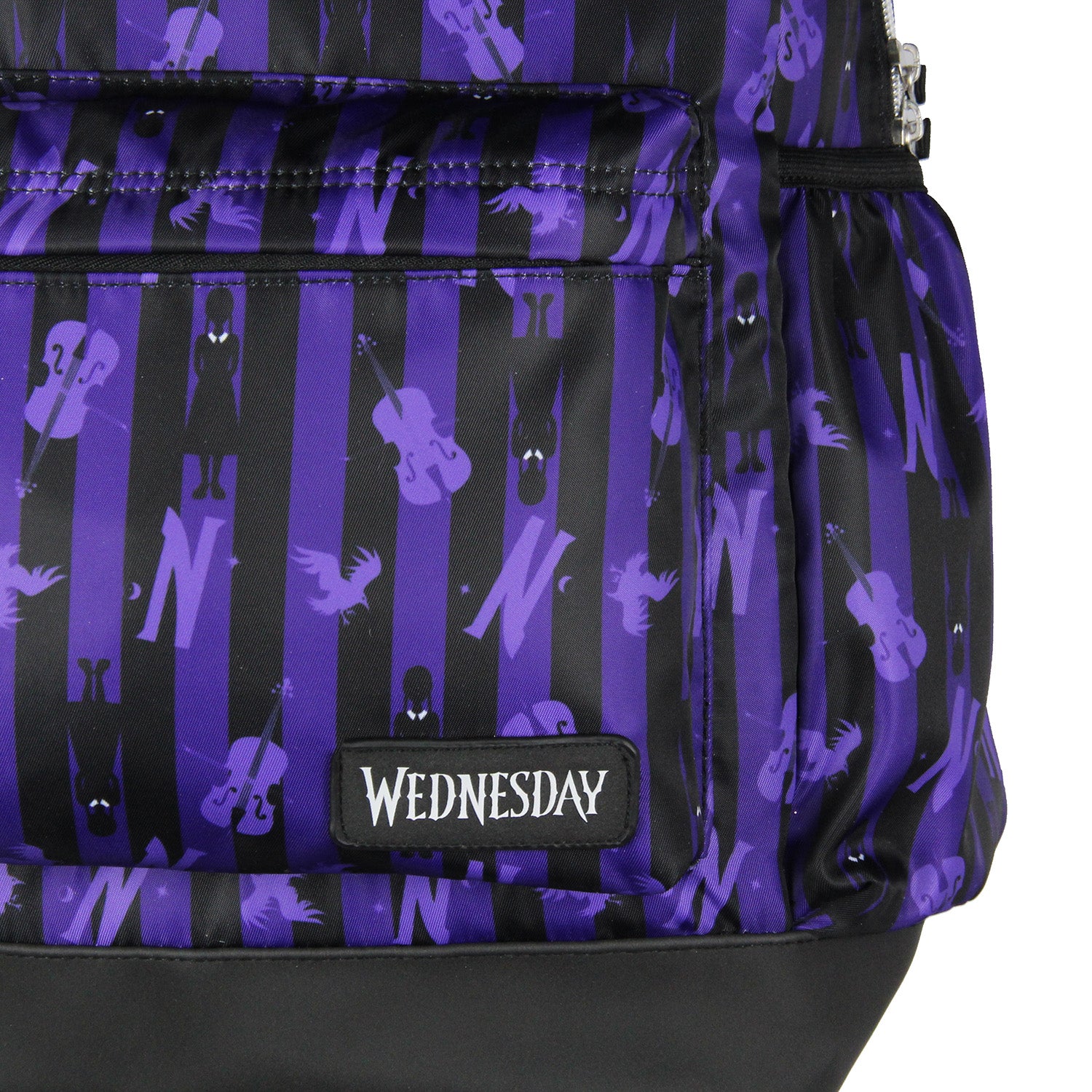 Wednesday Addams Nevermore Academy Dress And Cello Print School Travel Backpack