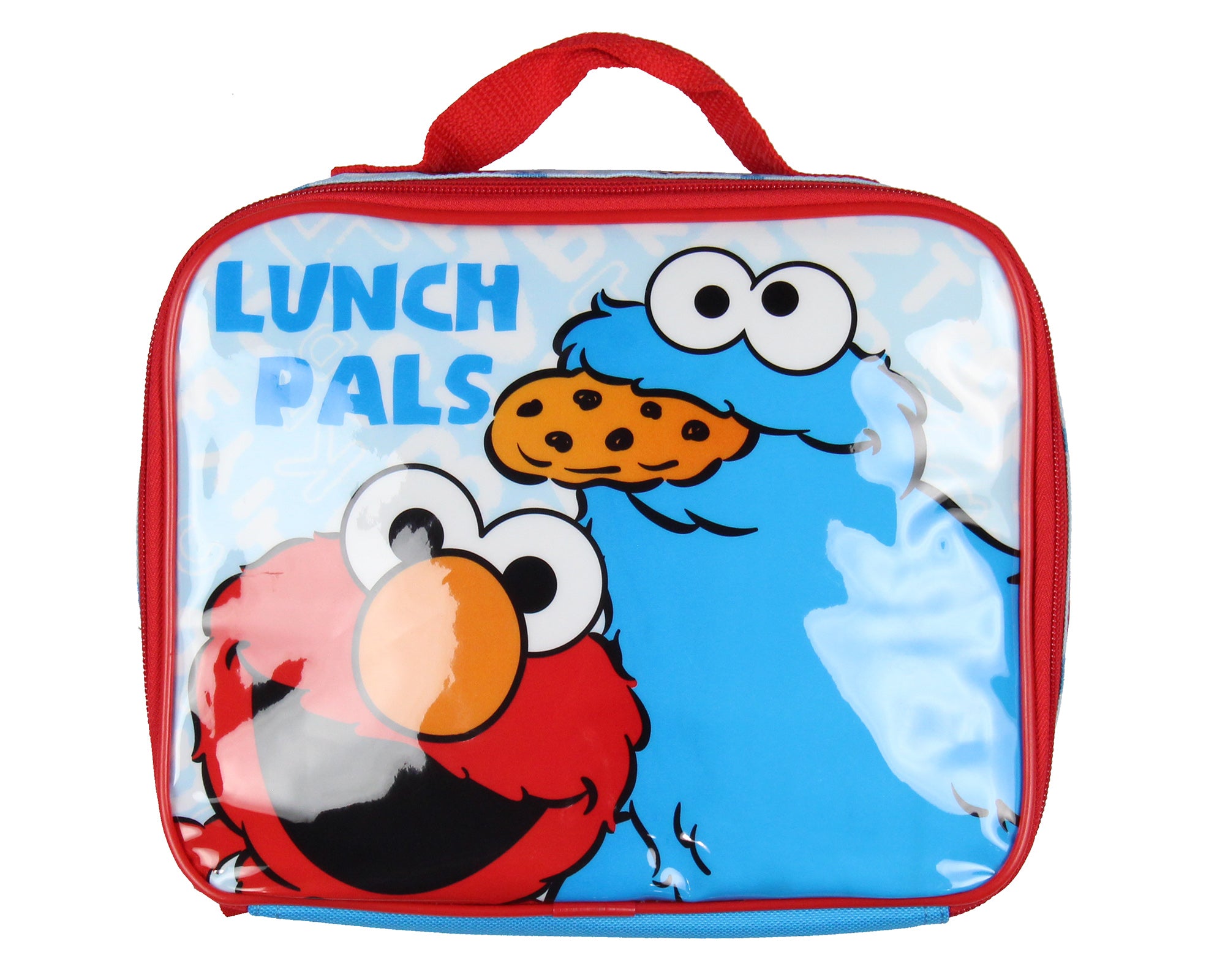 Sesame Street ABC Cookie Monster Elmo 3 PC Backpack Lunch Box Pencil Pouch 16"