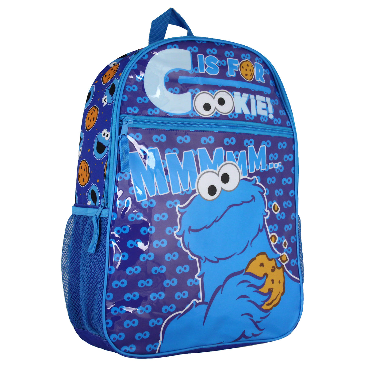 Sesame Street Cookie Monster C Is For Cookie Dual-Compartment Backpack Bag 16"