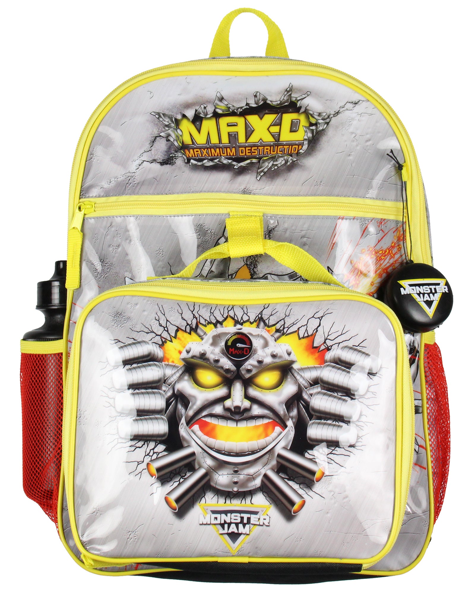 Monster Jam MAX-D Monster Truck 5 PC Backpack Lunch Box Water Bottle 16"