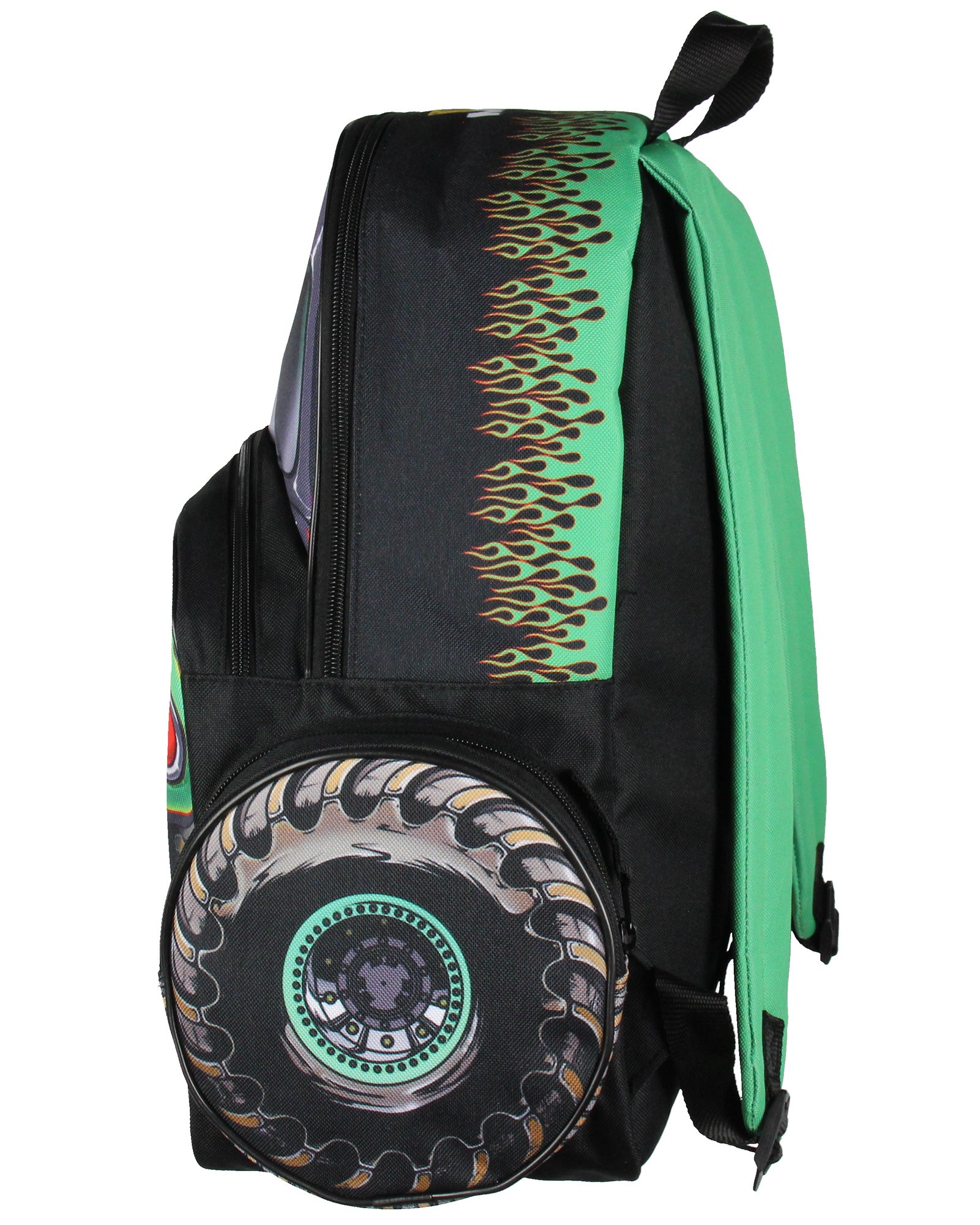 Monster Jam Grave Digger Truck Shaped Dual Compartment Backpack Daily Use 16"