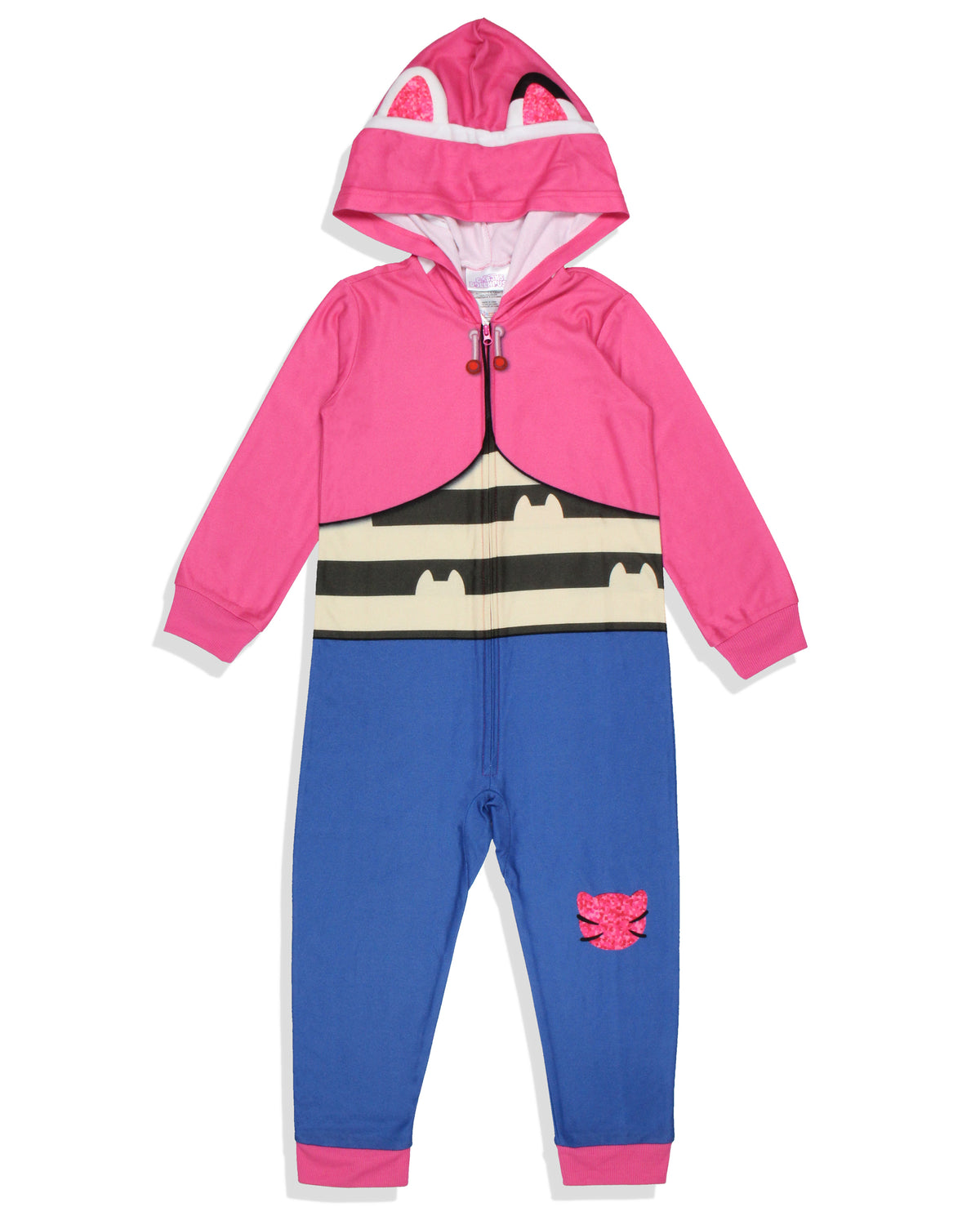 Gabby's Dollhouse Union Suit Girl's One Piece Hooded Pajama