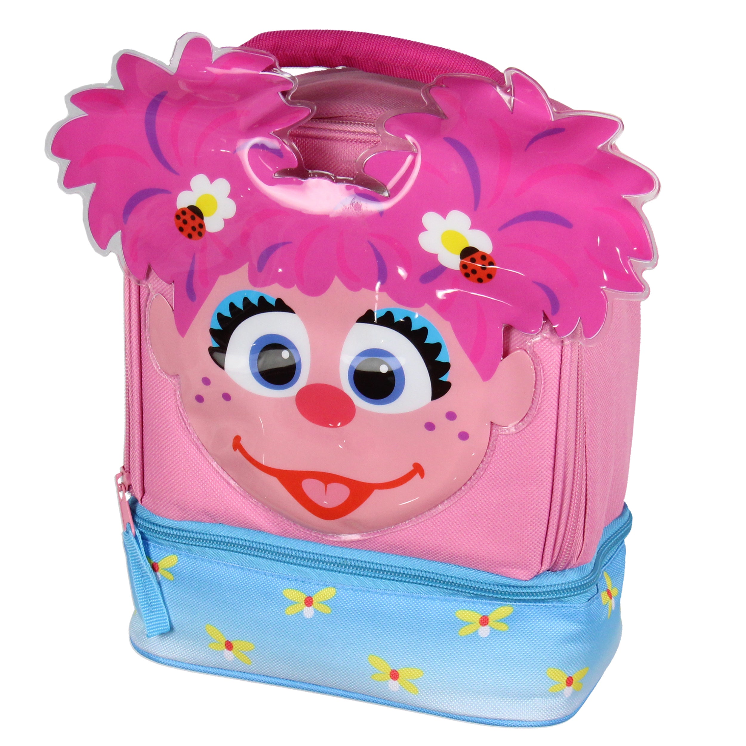 Sesame Street Abby Cadabby Face Dual Compartment Insulated Lunch Box Bag Tote