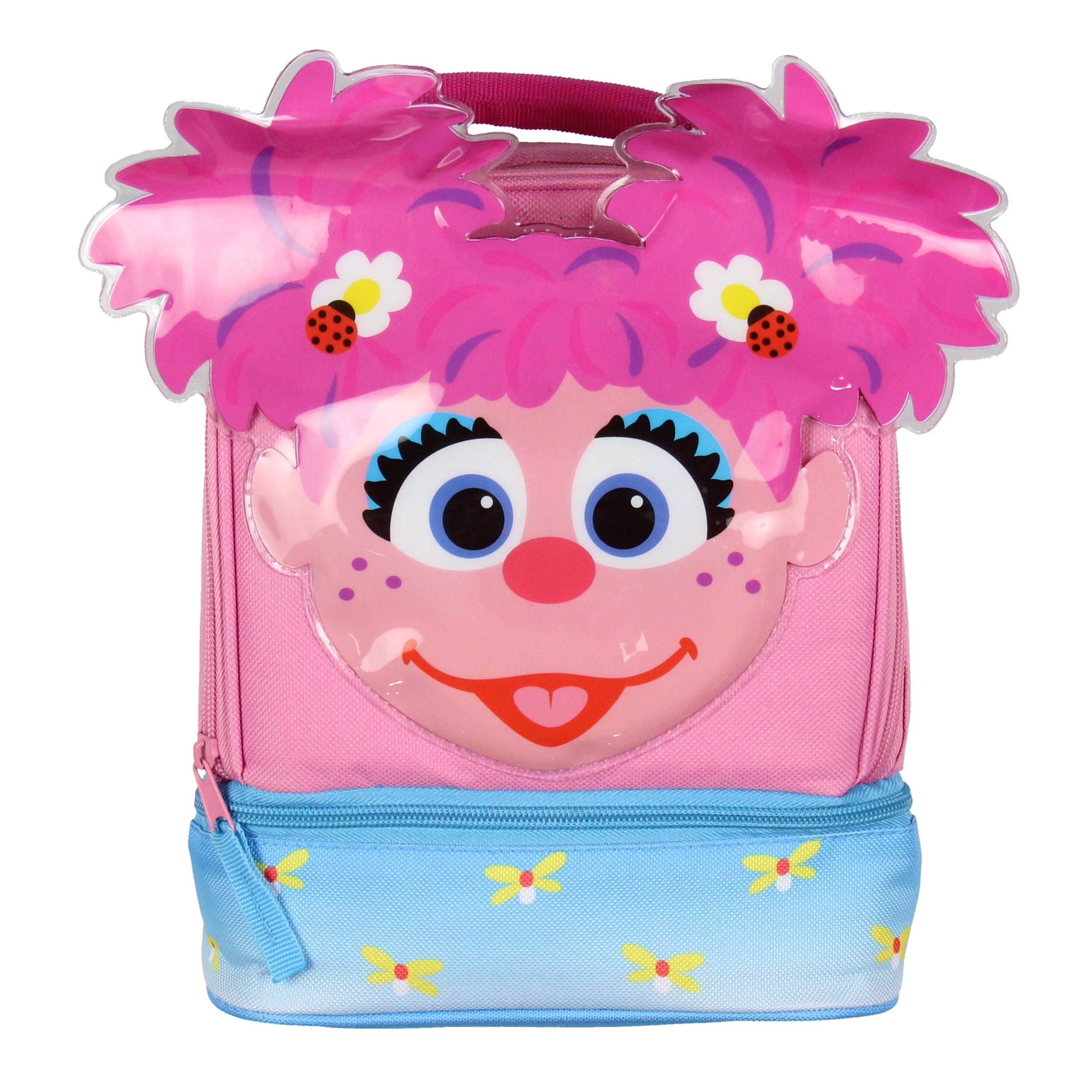 Sesame Street Abby Cadabby Face Dual Compartment Insulated Lunch Box Bag Tote