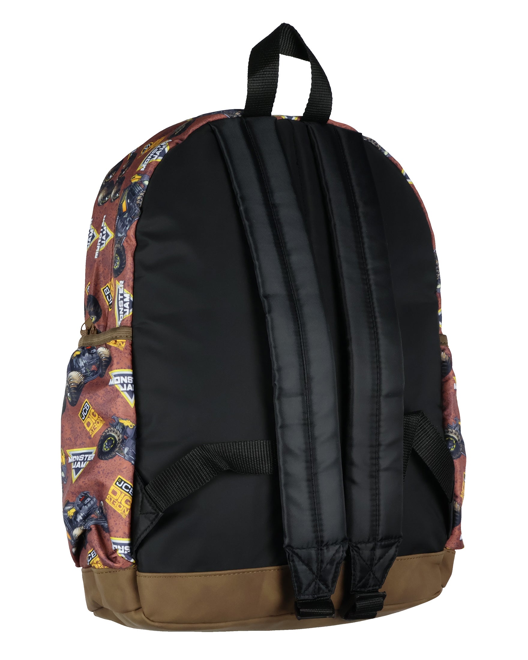 Monster Jam Trucks Backpack JCB DIGatron Allover Design Travel Bookbag