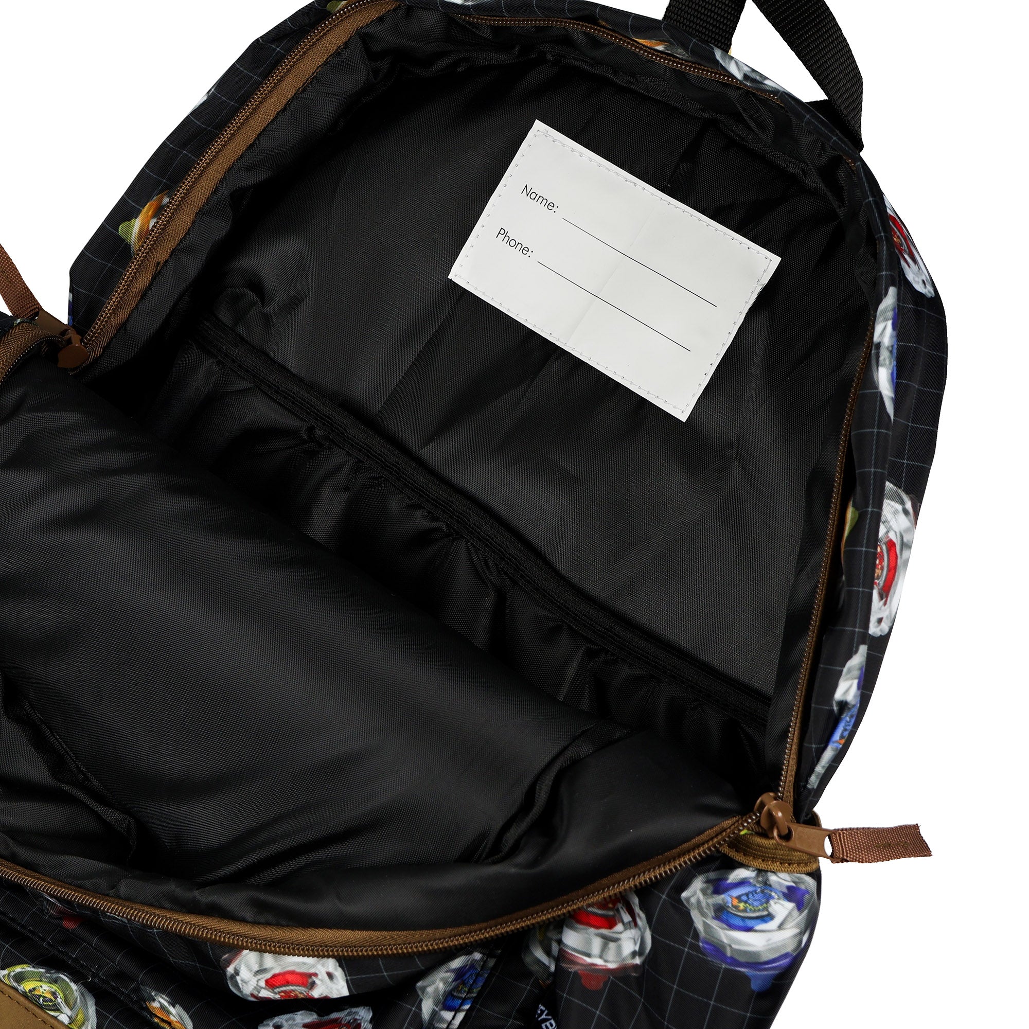 BeybladeX Backpack Allover Spinner Grid Design 16" Bag with Adjustable Straps