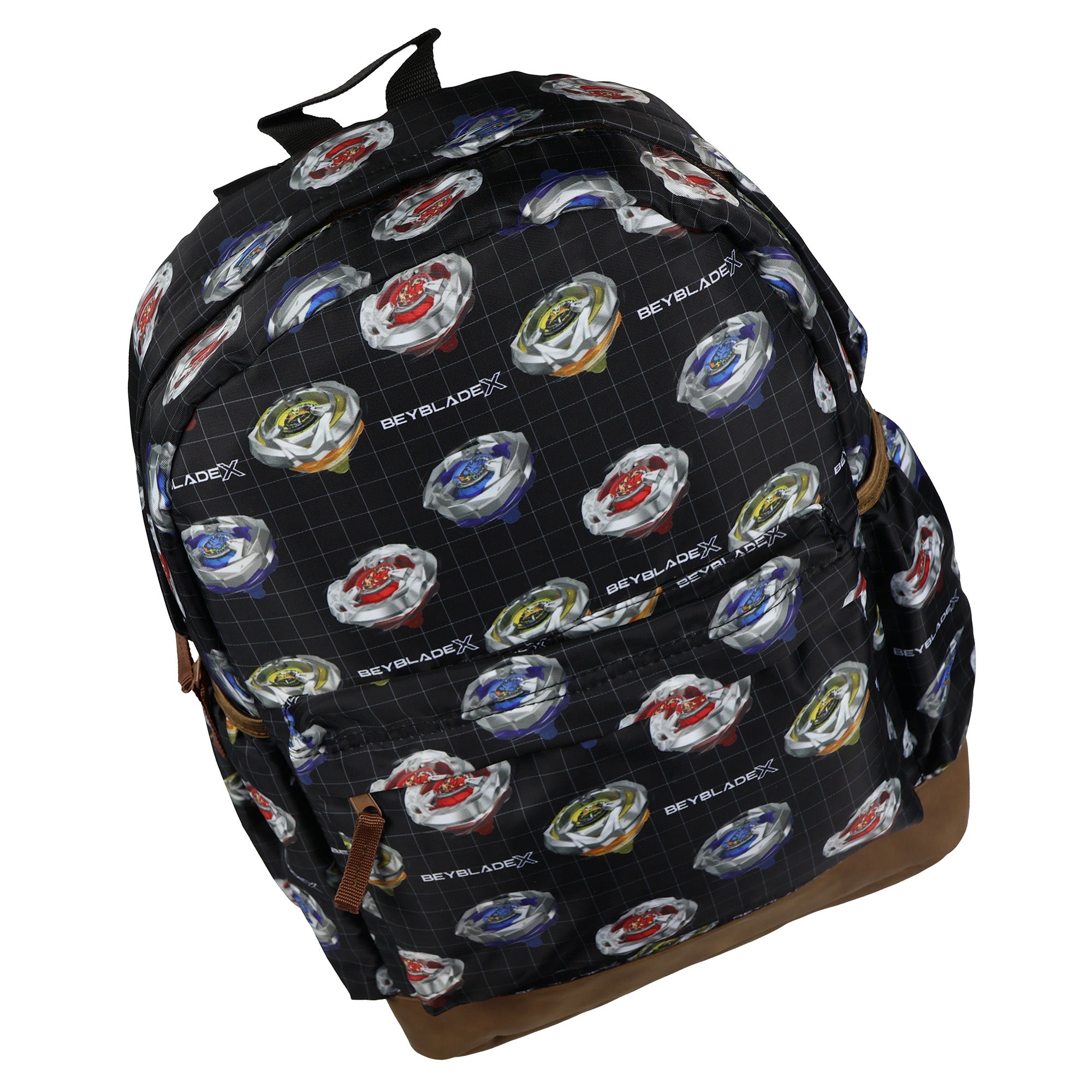 BeybladeX Backpack Allover Spinner Grid Design 16" Bag with Adjustable Straps