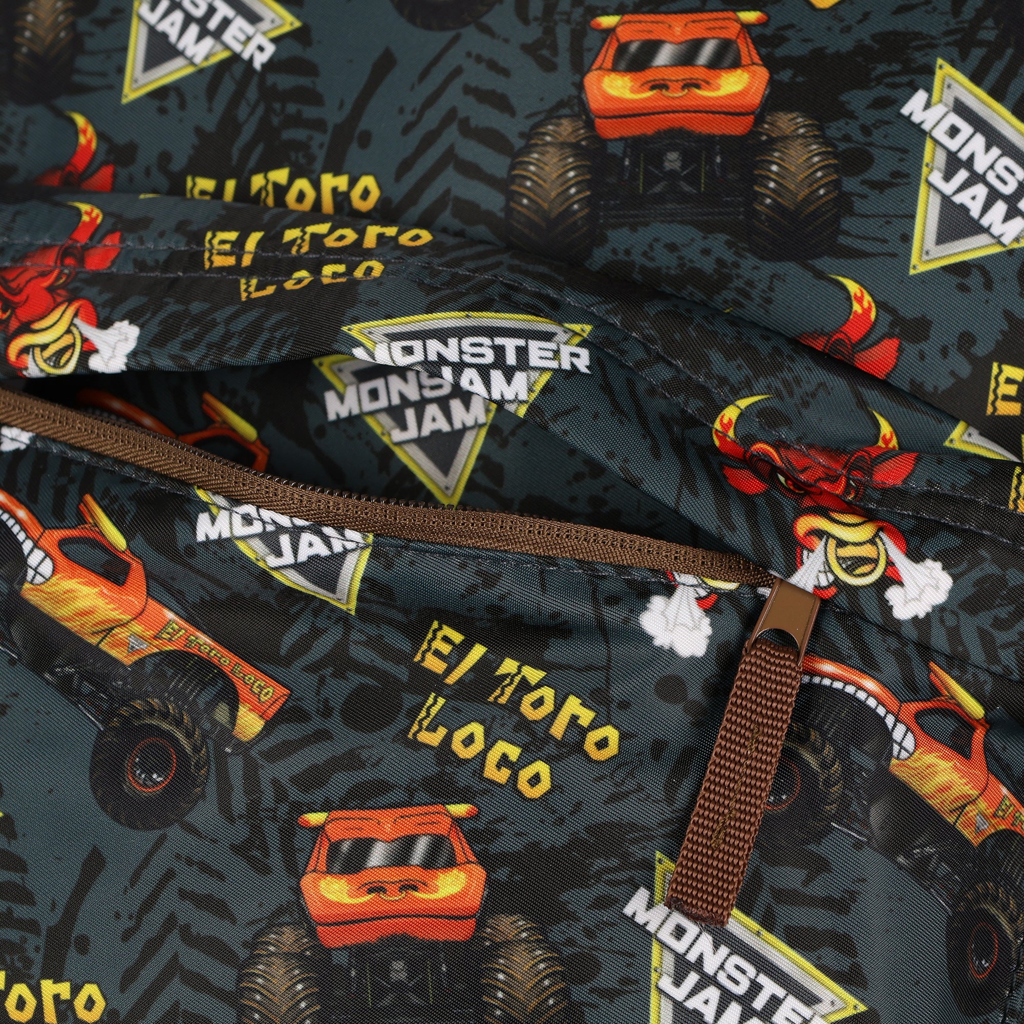 Monster Jam El Toro Loco 16" Backpack with Allover Print with Adjustable Straps