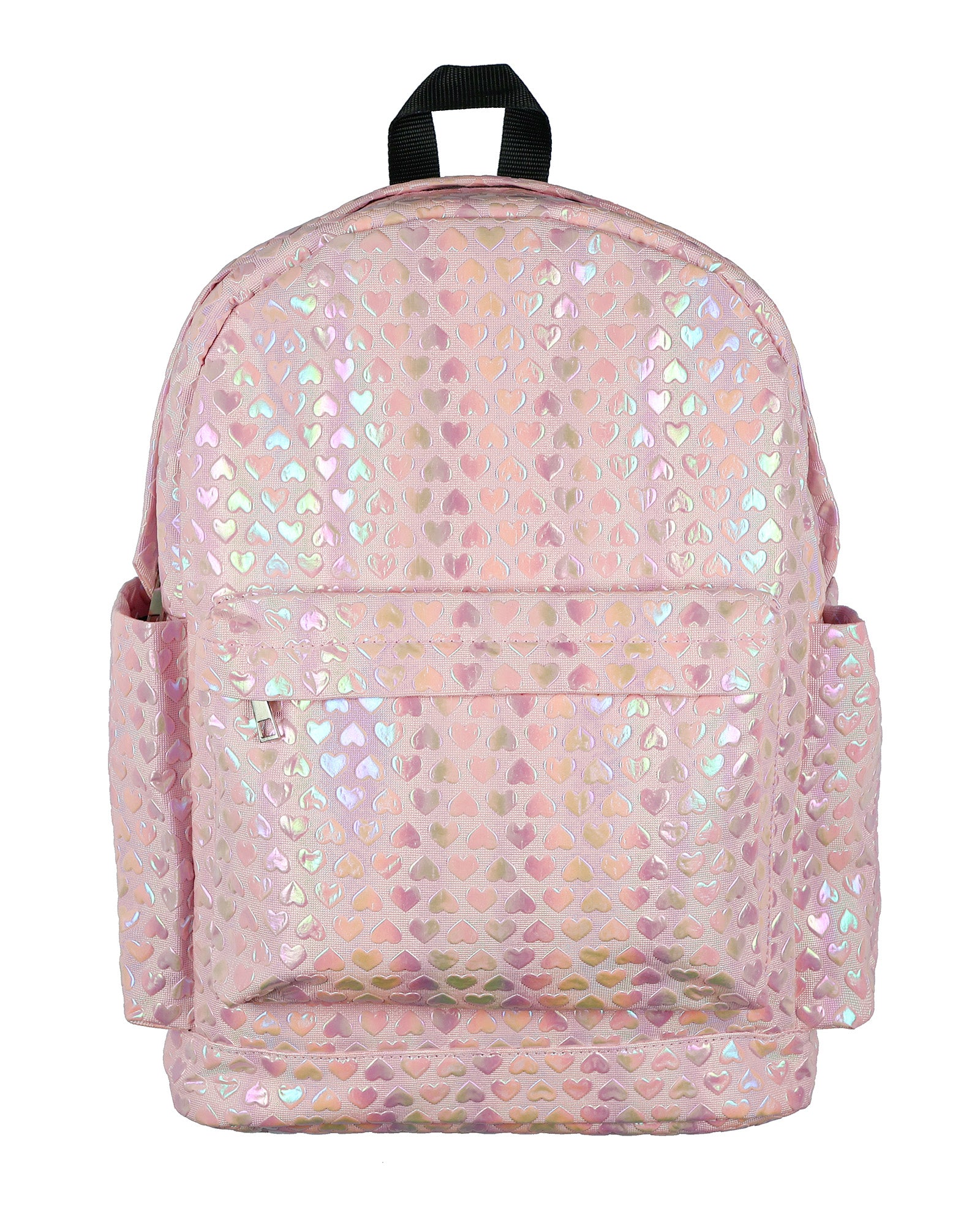 PJammy Iridescent Pink Hearts Backpack All-Over Design 16" Book Bag School