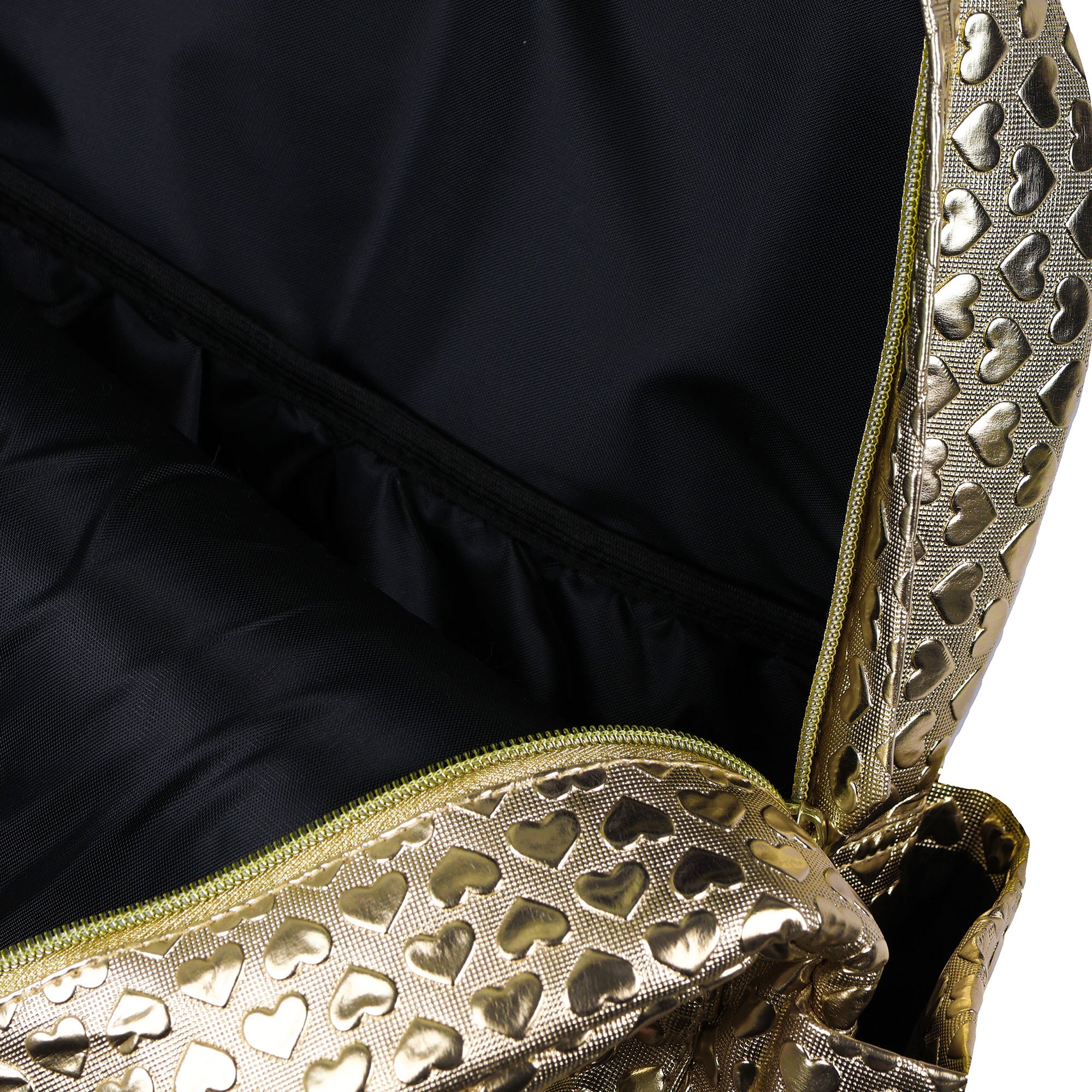 PJammy Iridescent Gold Hearts Backpack All-Over Design 16" Book Bag