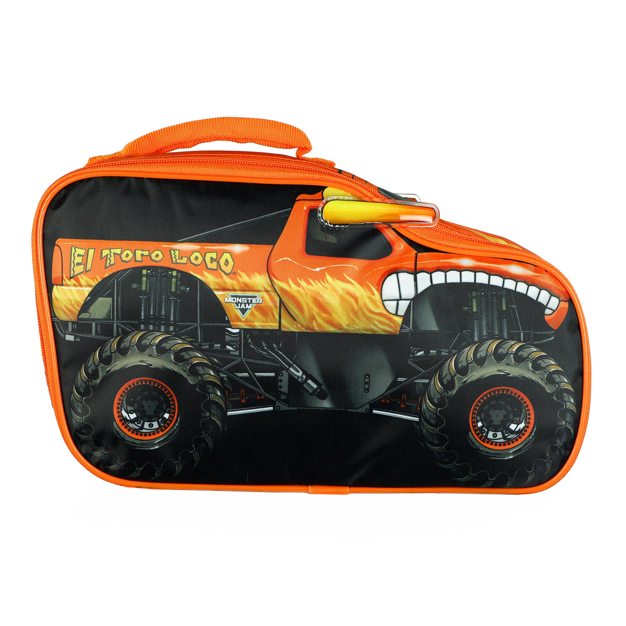 Monster Jam Lunch Box El Toro Loco 3D Insulated Full-Zip Soft Sided Tote Bag 13"