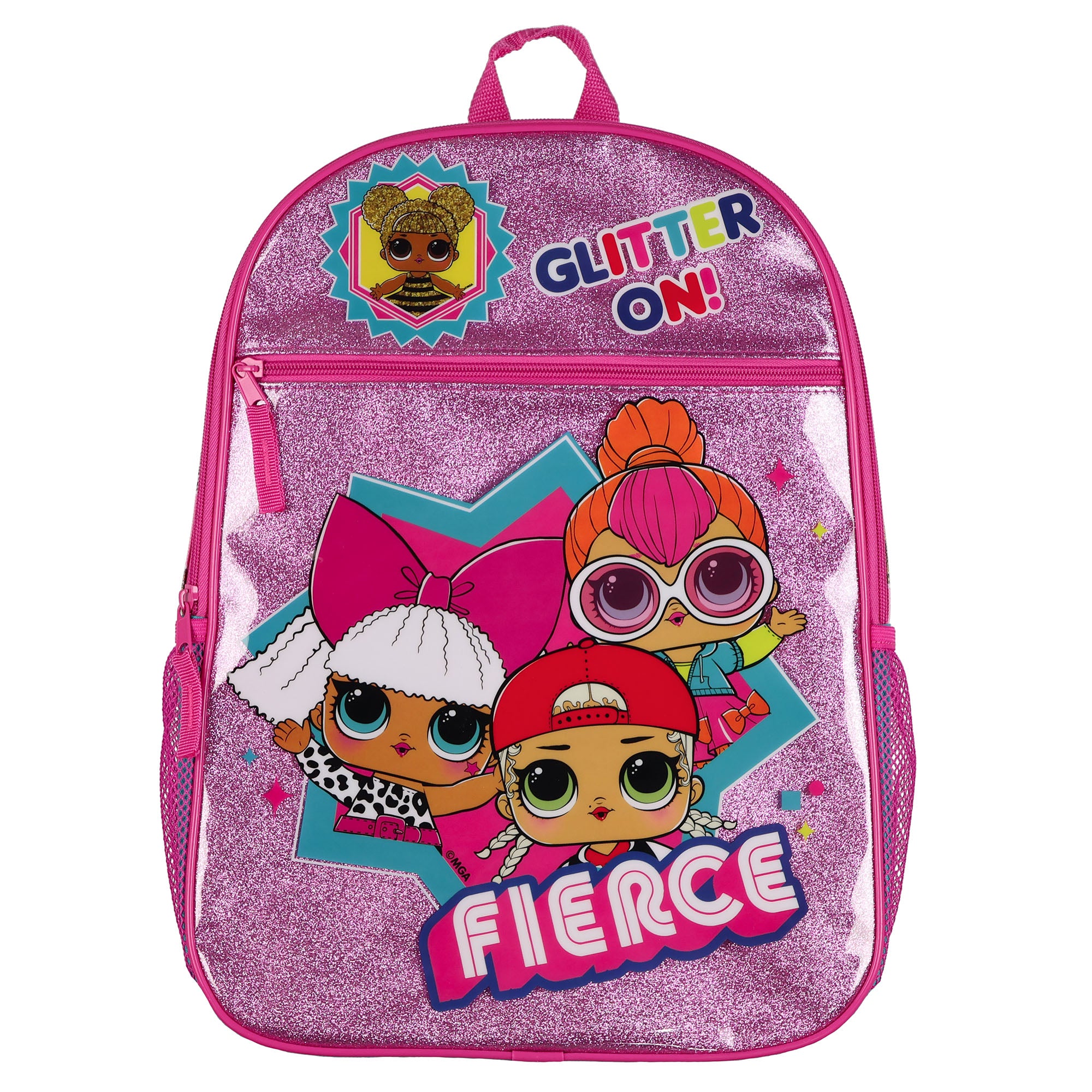 LOL Surprise Backpack 16" Glitter On! Queen B Diva Neon Q.T. M.C. Swag Book Bag
